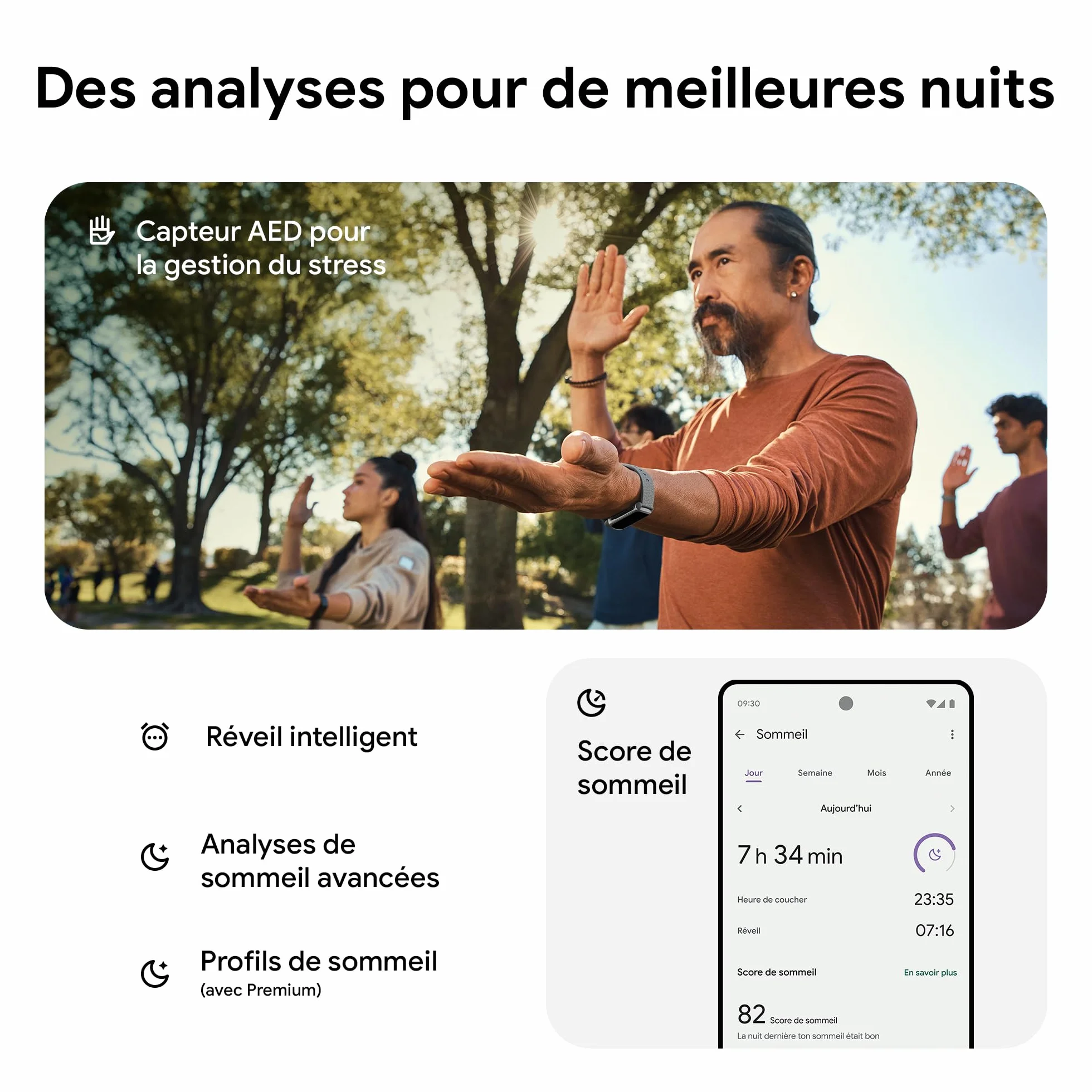 Google Fitbit Charge 6 Bracelet d'activité 3 mois Google Health Premium 7 jours autonomie batterie