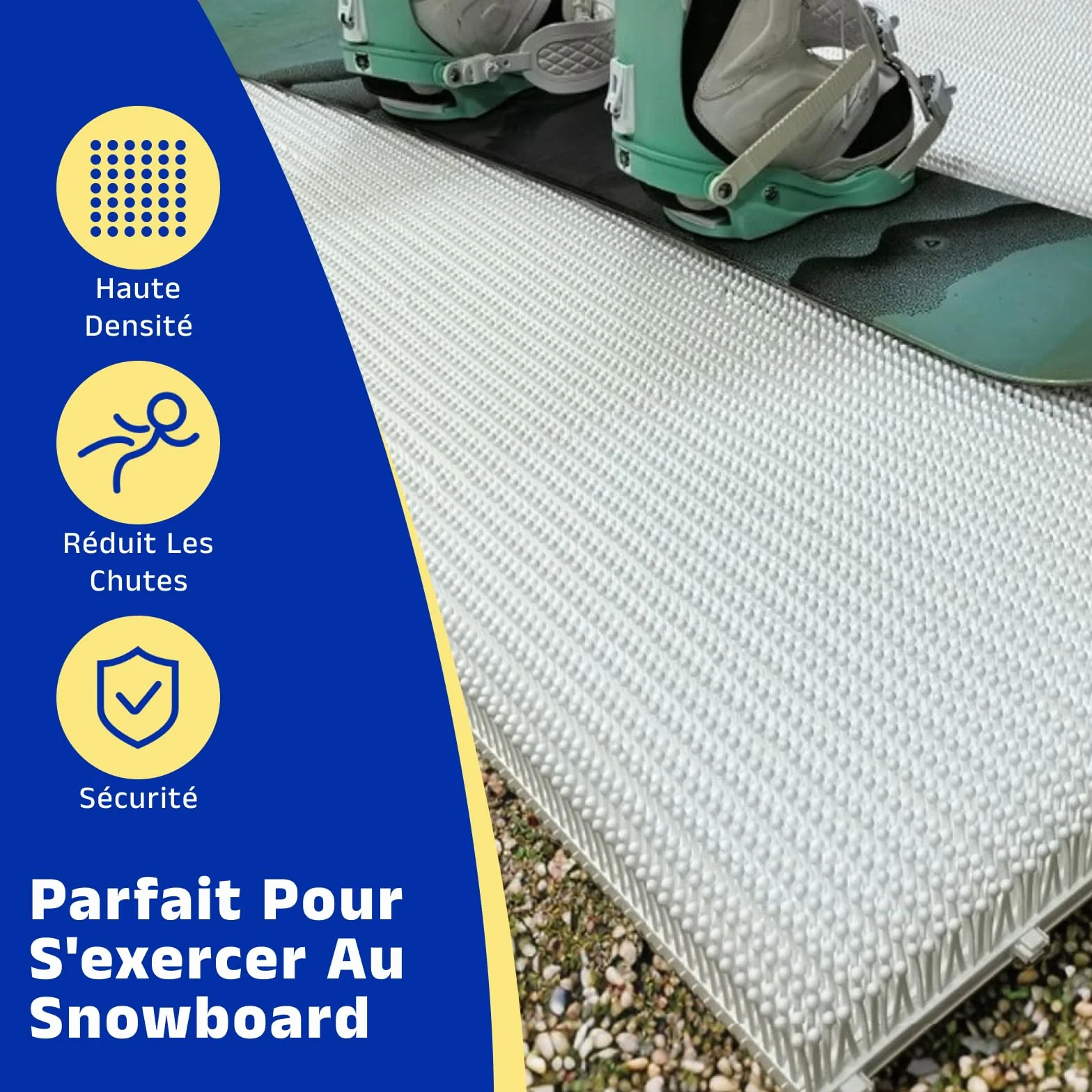 Tapis de Ski Intérieur, Tapis d‘entraînement de Ski à Domicile, Appareil Multifonction pour Simuler Le Ski sur Sol Sec, pour Entraînement et Pratique du Ski sans Neige
