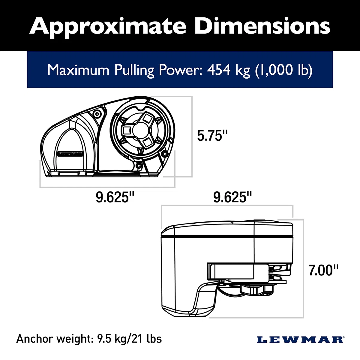 Lewmar® Pro Series 1000H, 5/16" Gypsy