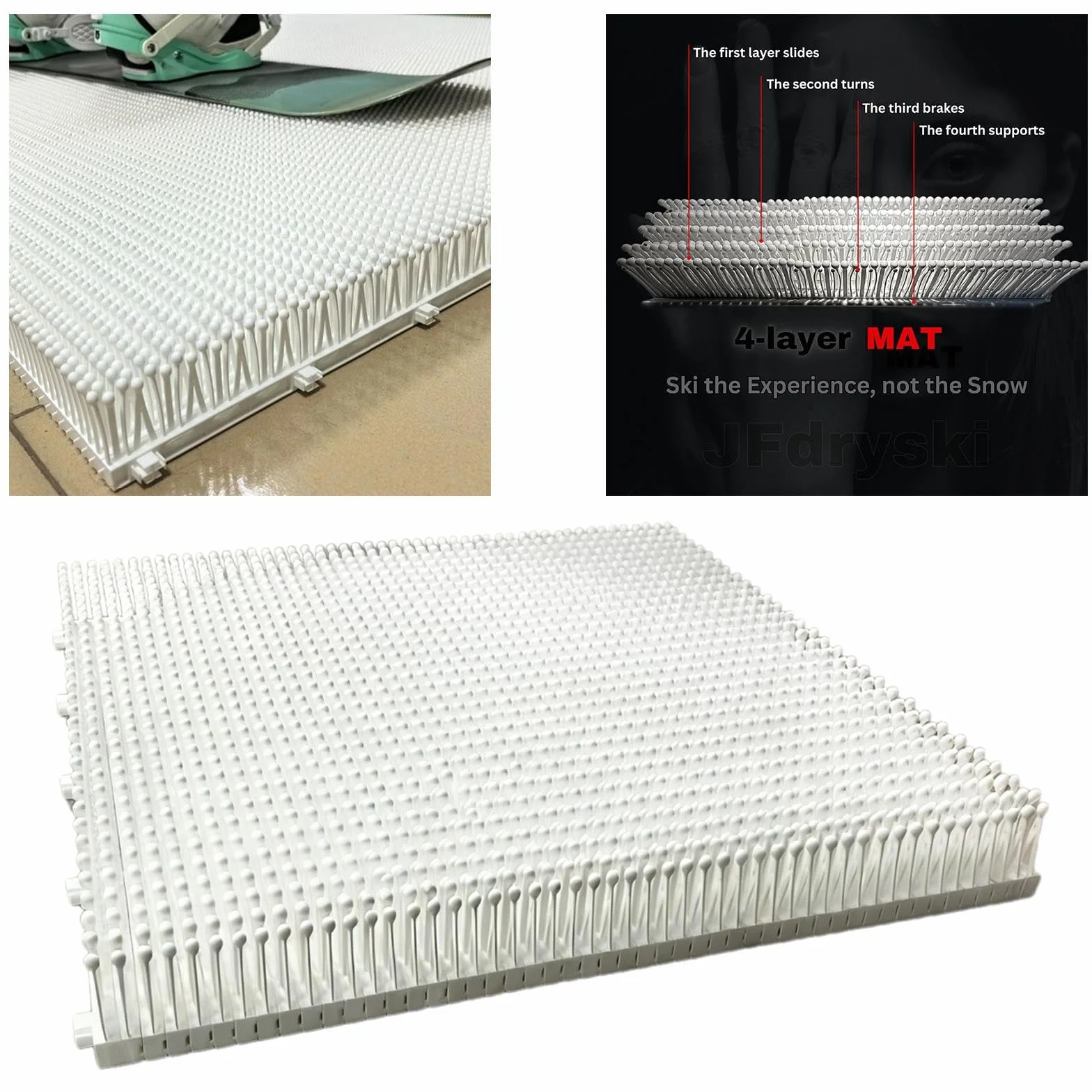 Tapis de Ski Intérieur, Tapis d‘entraînement de Ski à Domicile, Appareil Multifonction pour Simuler Le Ski sur Sol Sec, pour Entraînement et Pratique du Ski sans Neige
