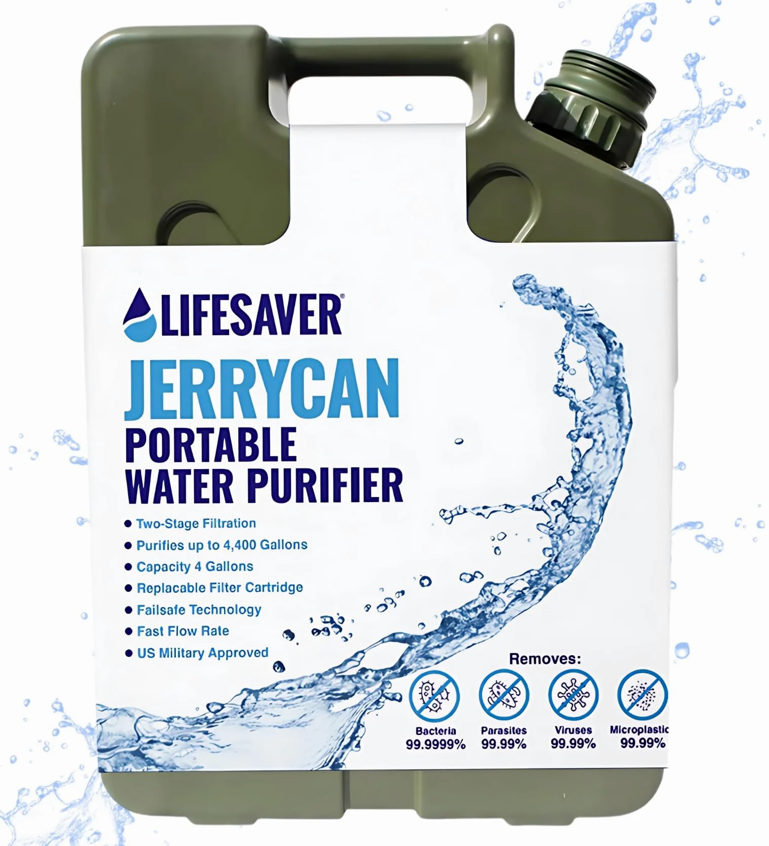LifeSaver® Jerrycan - Bidon de filtre à eau (18,5 l) - Filtre 99,9999% de toutes les bactéries - Traitement de l'eau potable - Camping jusqu'à 20 000 litres