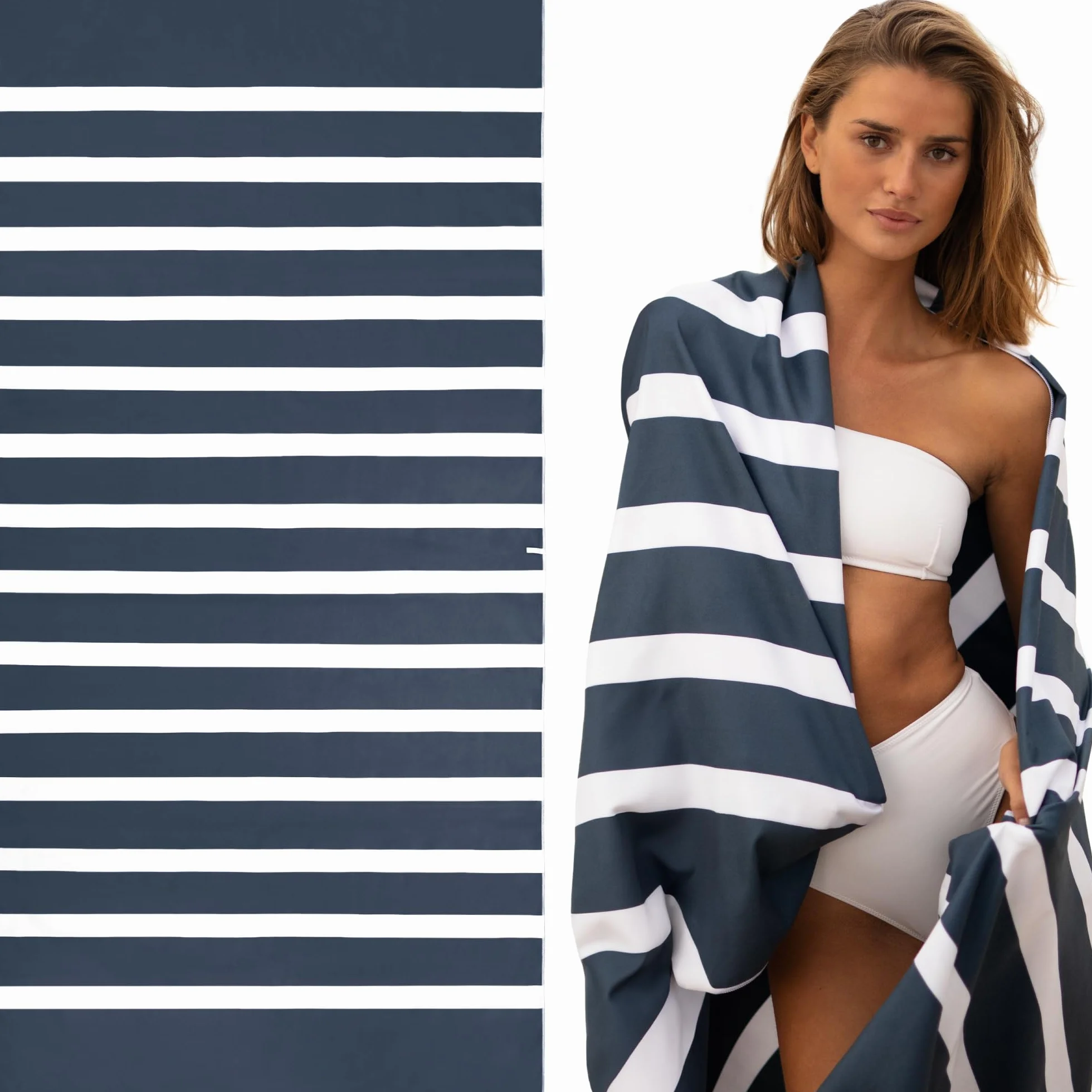 SummerSand Serviette de Plage Microfibre XL 200x100 cm - Drap de Plage Grande Taille antisable - Serviette de Piscine légère, compacte, séchage Rapide – Deep Blue