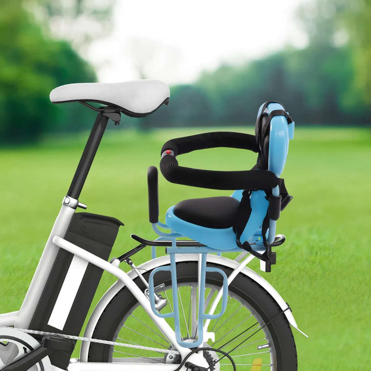Siège de vélo arrière pour enfant avec ceinture de sécurité pour enfants de 6 mois à 6 ans, design amovible, convient à la plupart des vélos