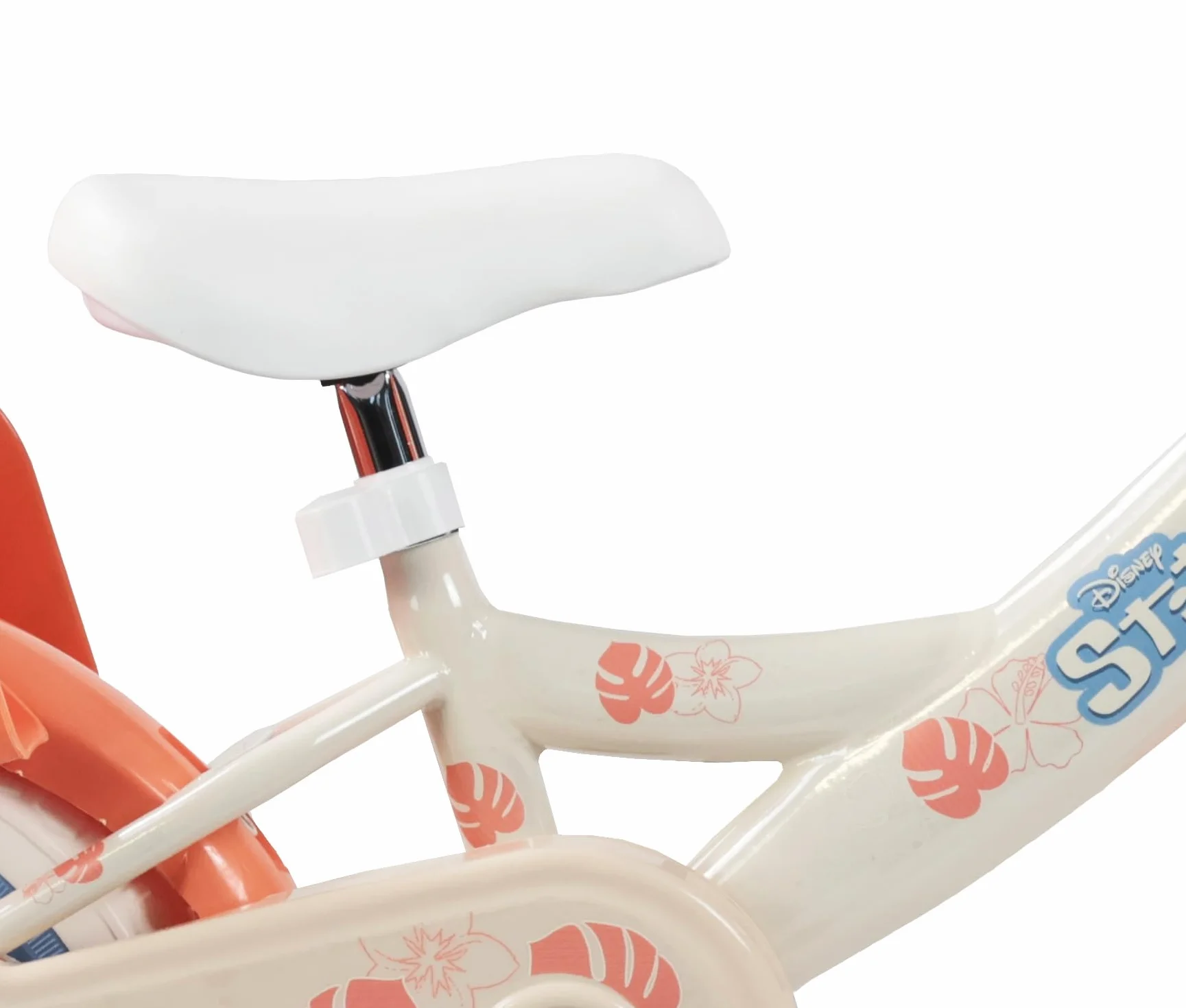 Vélo Enfant 12' Stitch équipé de 1 Frein, Panier Avant, Porte poupée arrière, Garde boues, Carter et stabilisateurs Amovibles