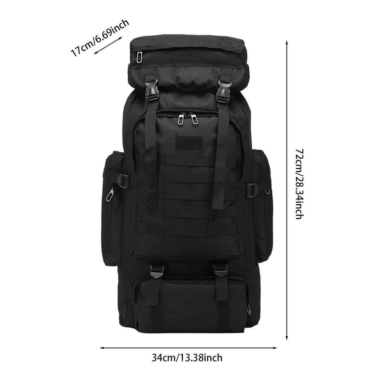 Sac à dos militaire tactique 80 L, sac à dos imperméable et résistant pour toutes les aventures en tout terrain, grand sac de transport de matériel de survie pour le camping et les expéditions