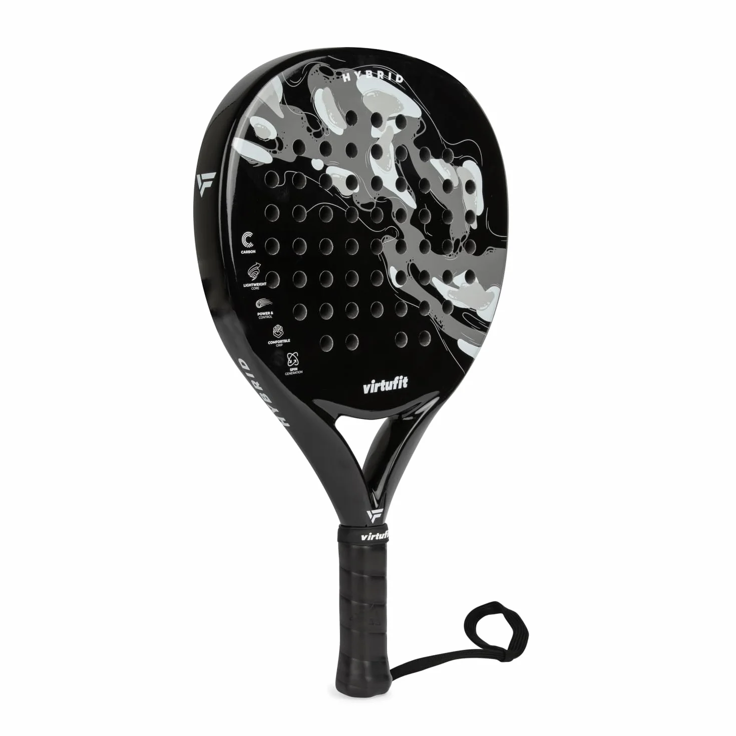 VirtuFit Raquette de padel hybride - Noir - Gris