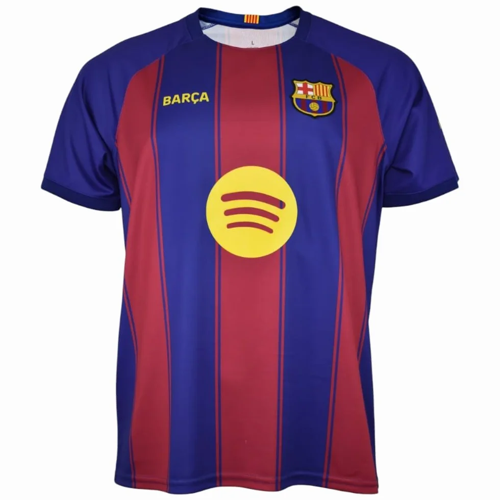 FCB FC Barcelona T-Shirt Lamine Yamal 25/26 Réplique Officielle du Stade avec nom et Dos du Barça