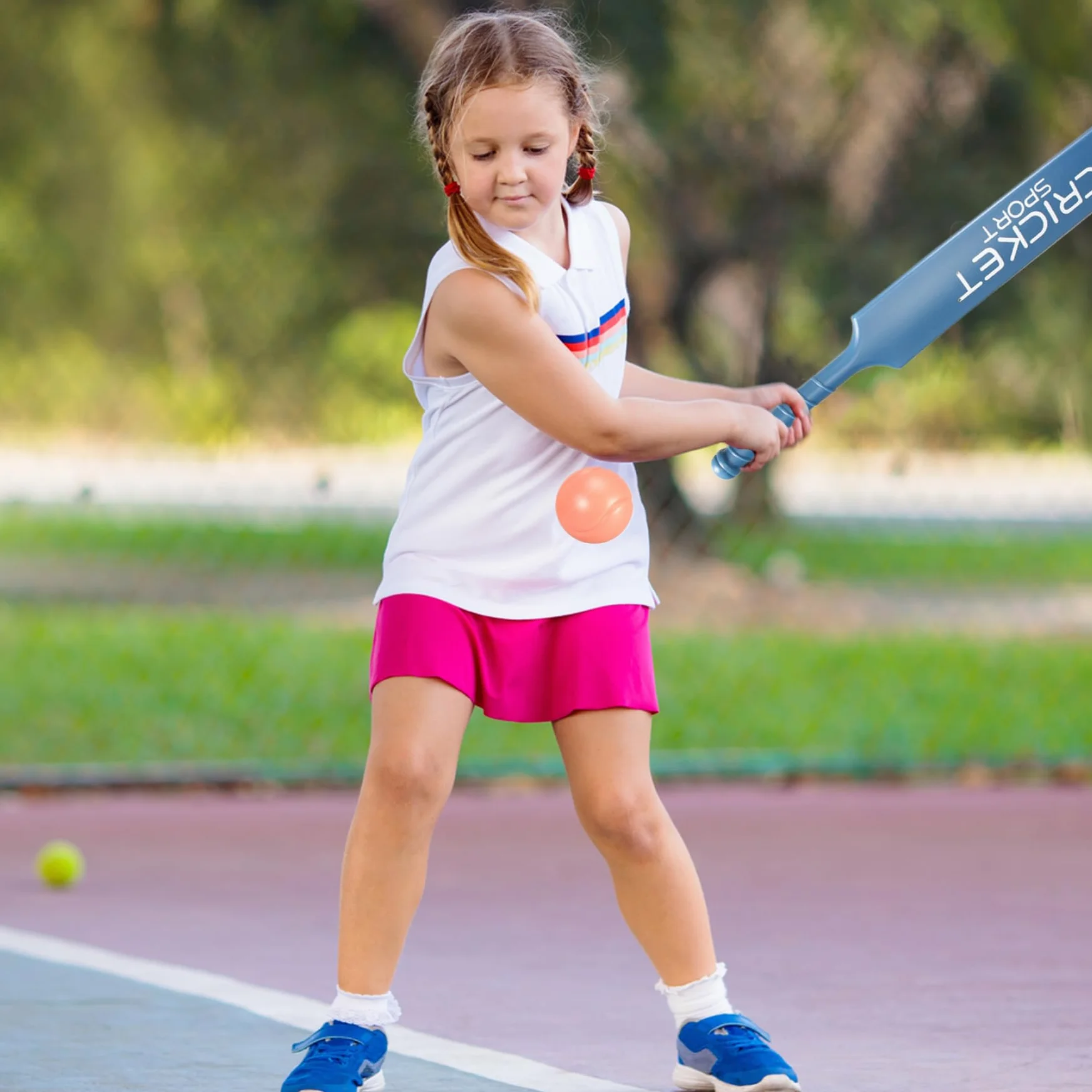 Yeory Ensemble de Cricket pour Enfants, kit de Cricket avec Batte d'abs, Ensemble d'arrière-Cour, Jeu 'Interaction Enfant pour Jardin