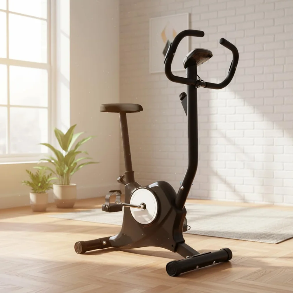 Vélo d'appartement Bike pour Mincir et Raffermir les Fesses et les Jambes, Résistance Réglable, Capteurs Cardio, Écran LCD, Selle Réglable, Entraînement Fitness