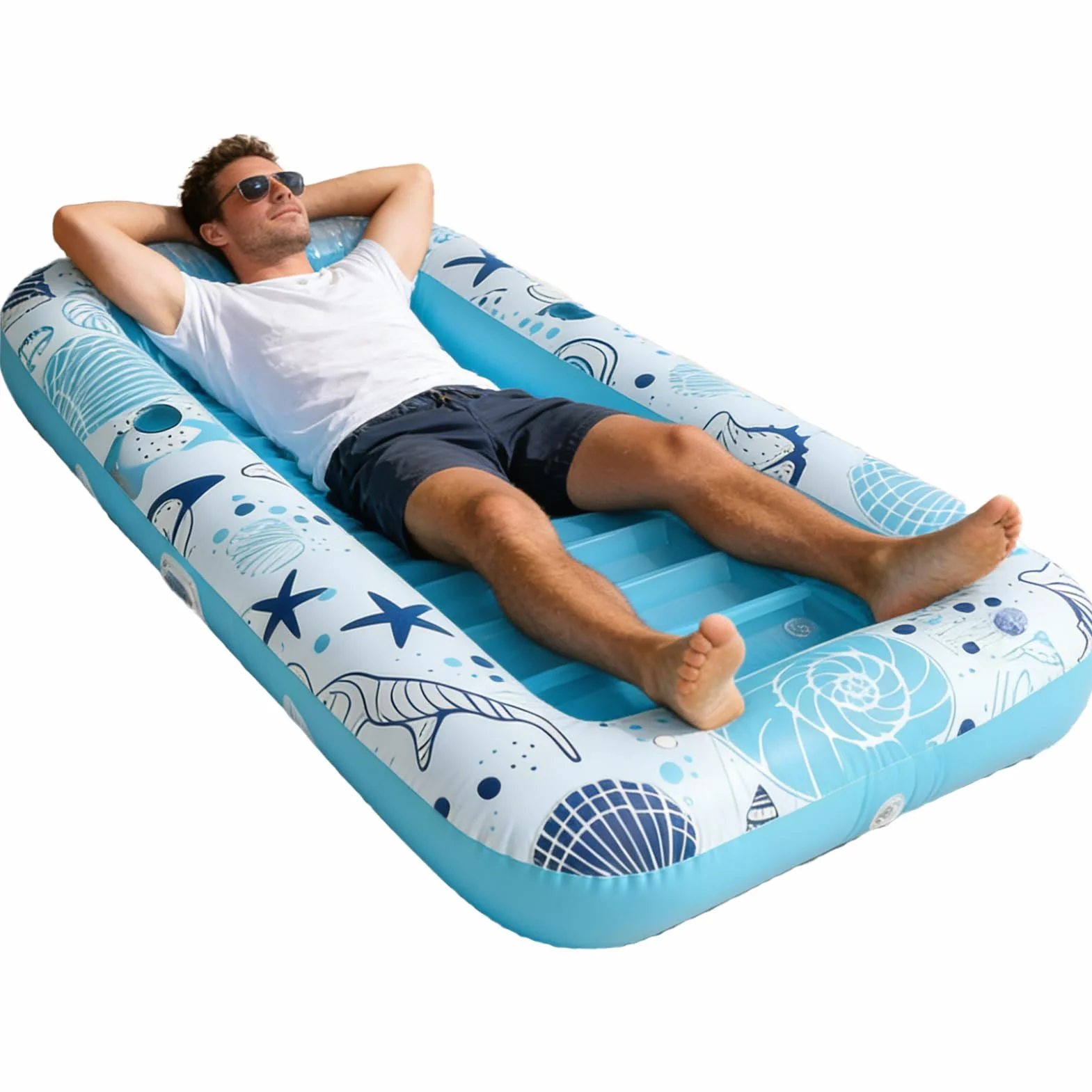 Flottant Gonflable pour Piscine,Bouée de Loisir Aquatique avec Porte-gobelet - Bateau Bassin Solaire Gonflable - pour Adultes, Couples, Familles, Plage, Lac, Résort de Vacances