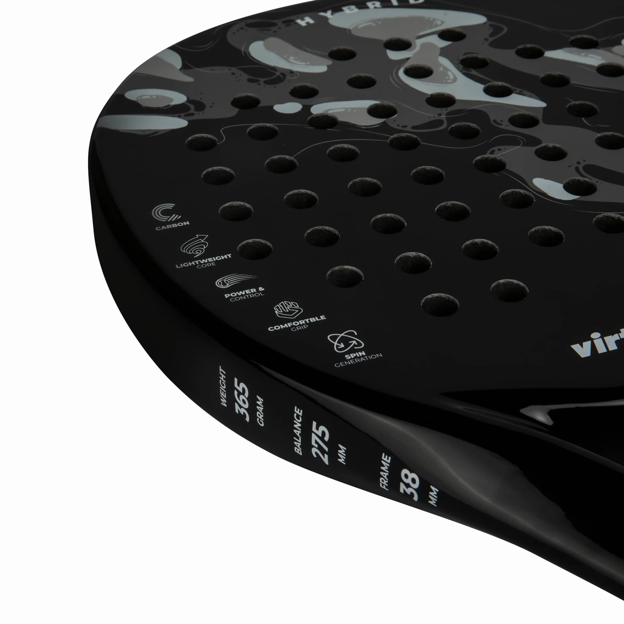 VirtuFit Raquette de padel hybride - Noir - Gris