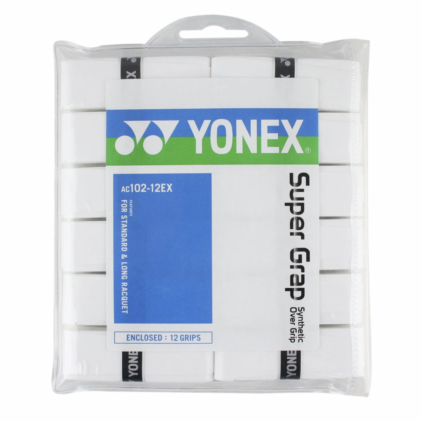 YONEX Super GRAP Surgrip Tennis Badminton Lot de 12 (Blanc)