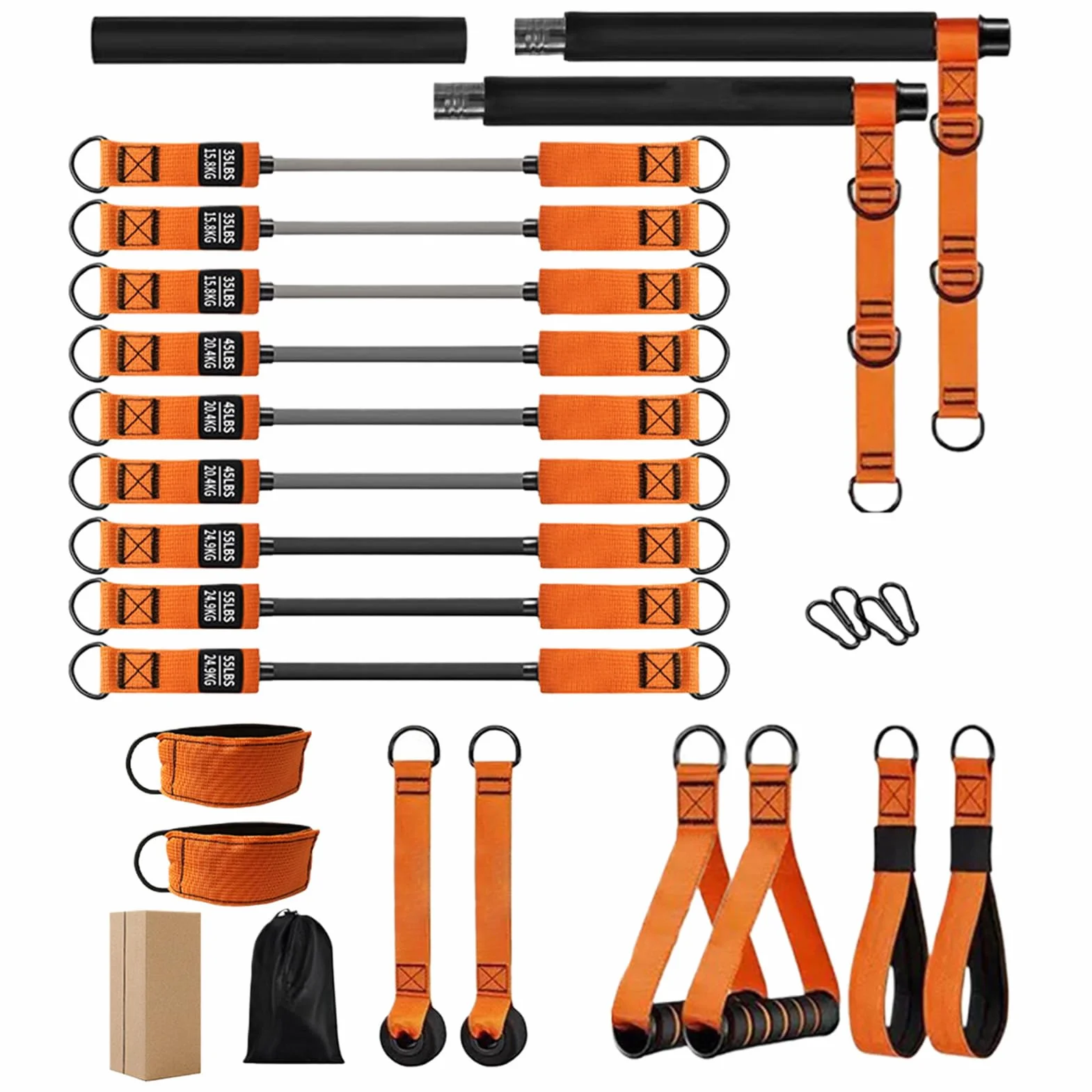 Kit Barre Pilates,Équipement de Renforcement Musculaire - Matériel de Musculation pour Squats Maison Niveaux Épaules Cou Taille