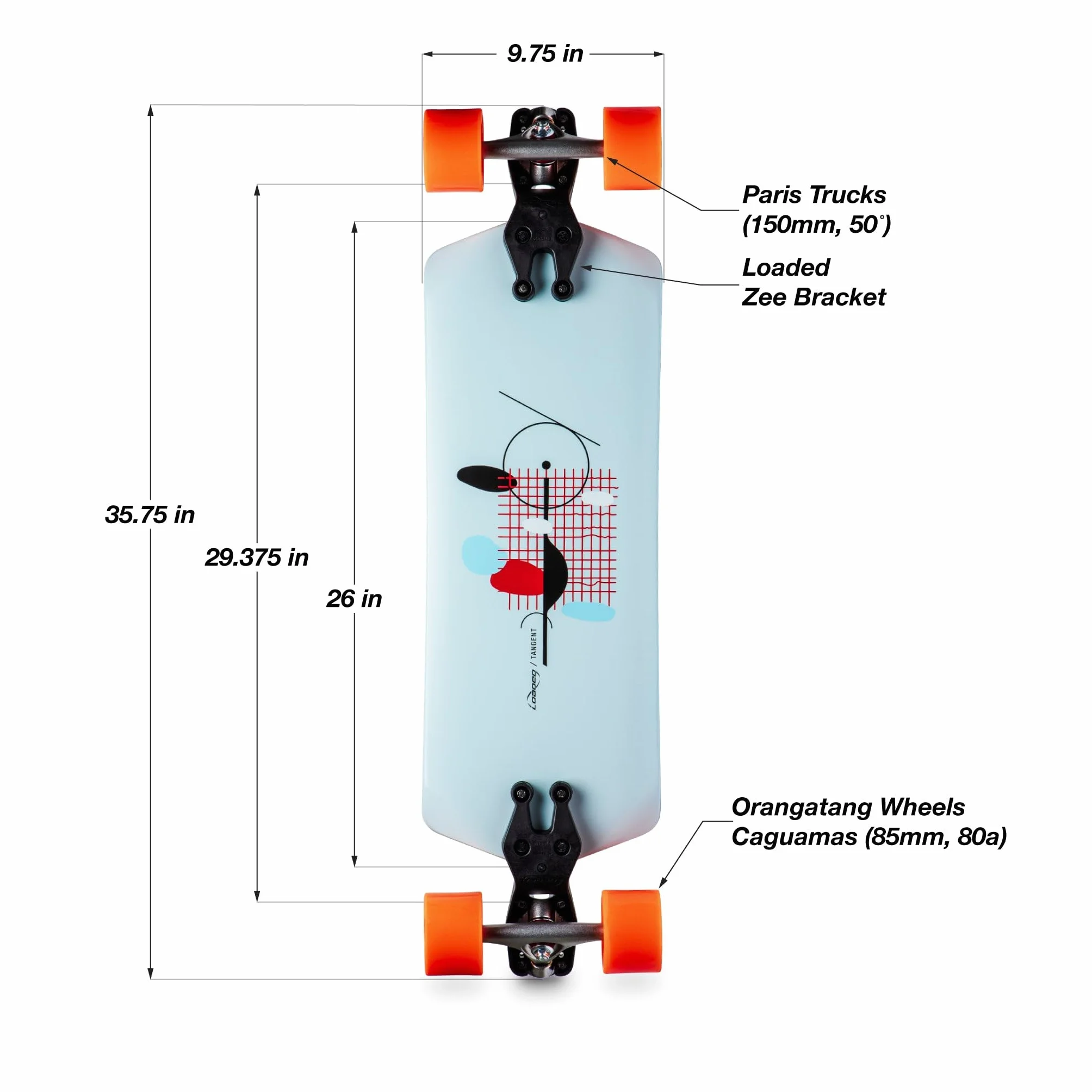 Loaded Boards Tangent Longboard Commuting Cruiser Skateboard