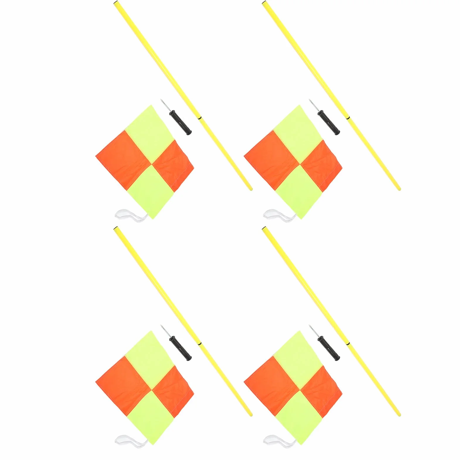POENVFPO Drapeaux de Coin de Football, 4 Pièces, Poteau D'entraînement d'agilité de Football, Drapeaux de Coin de Terrain de Football Portables pour L'entraînement en Plein Air