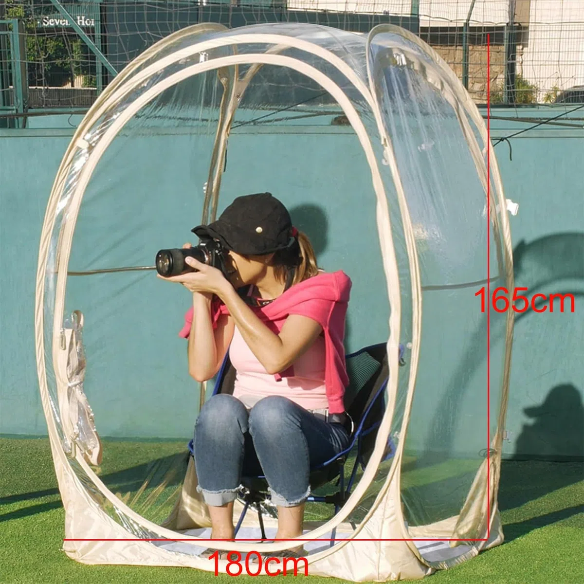 Tente de Sport Toutes Saisons Portable pour 2 à 3 Personnes, Tente à Bulles Transparente idéale pour Les événements en Plein air, Le Camping et l'observation des événements Sportifs
