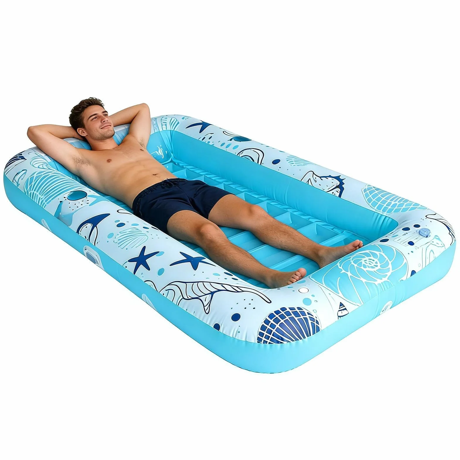 Flottant Gonflable pour Piscine,Bouée de Loisir Aquatique avec Porte-gobelet - Bateau Bassin Solaire Gonflable - pour Adultes, Couples, Familles, Plage, Lac, Résort de Vacances