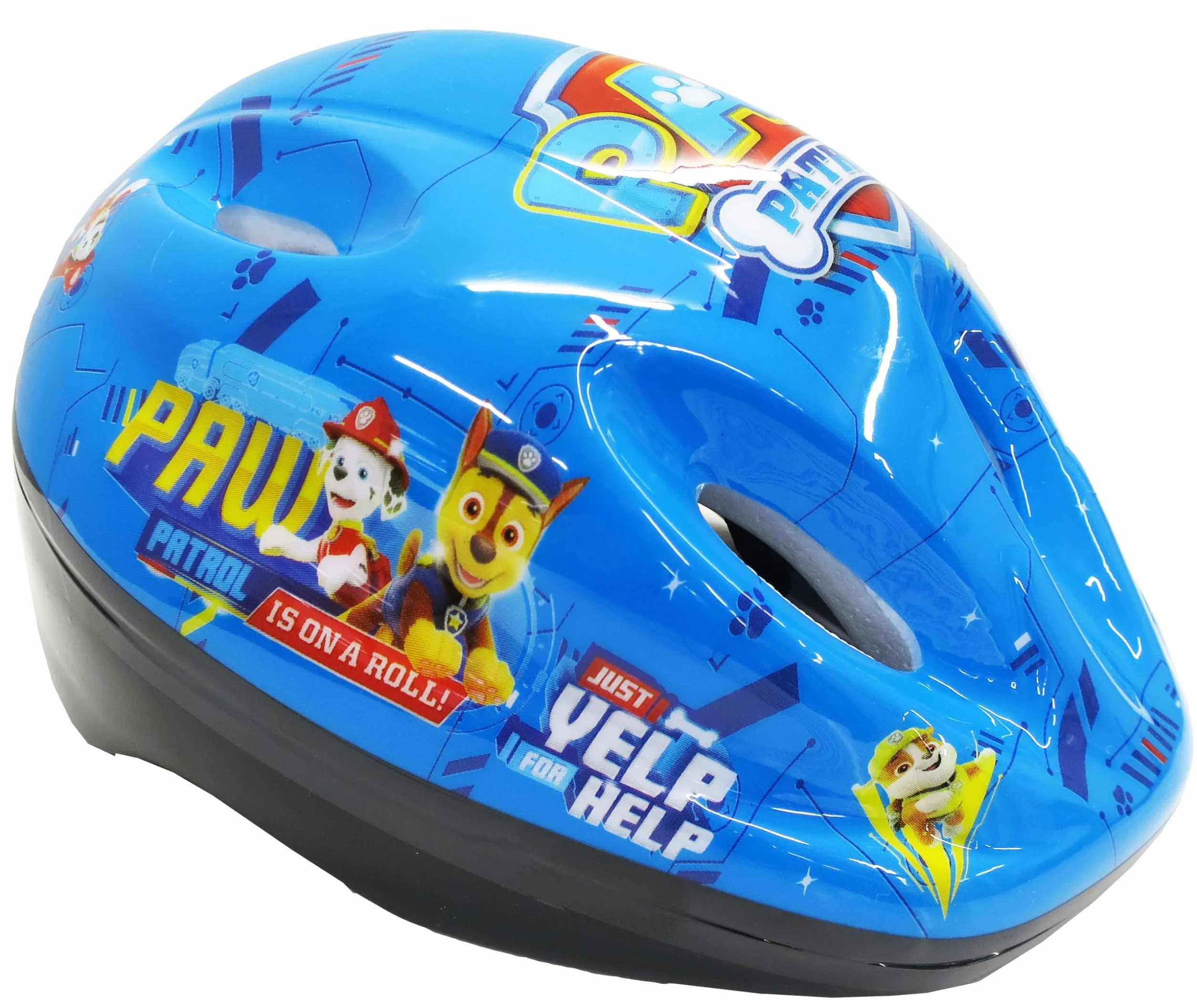 Vélo 12'' Pat Patrouille équipé de 1 Frein, Plaque Avant décorative, Garde boues, Carter, stabilisateurs + Casque de la Pat Patrouille Orange ou Bleu