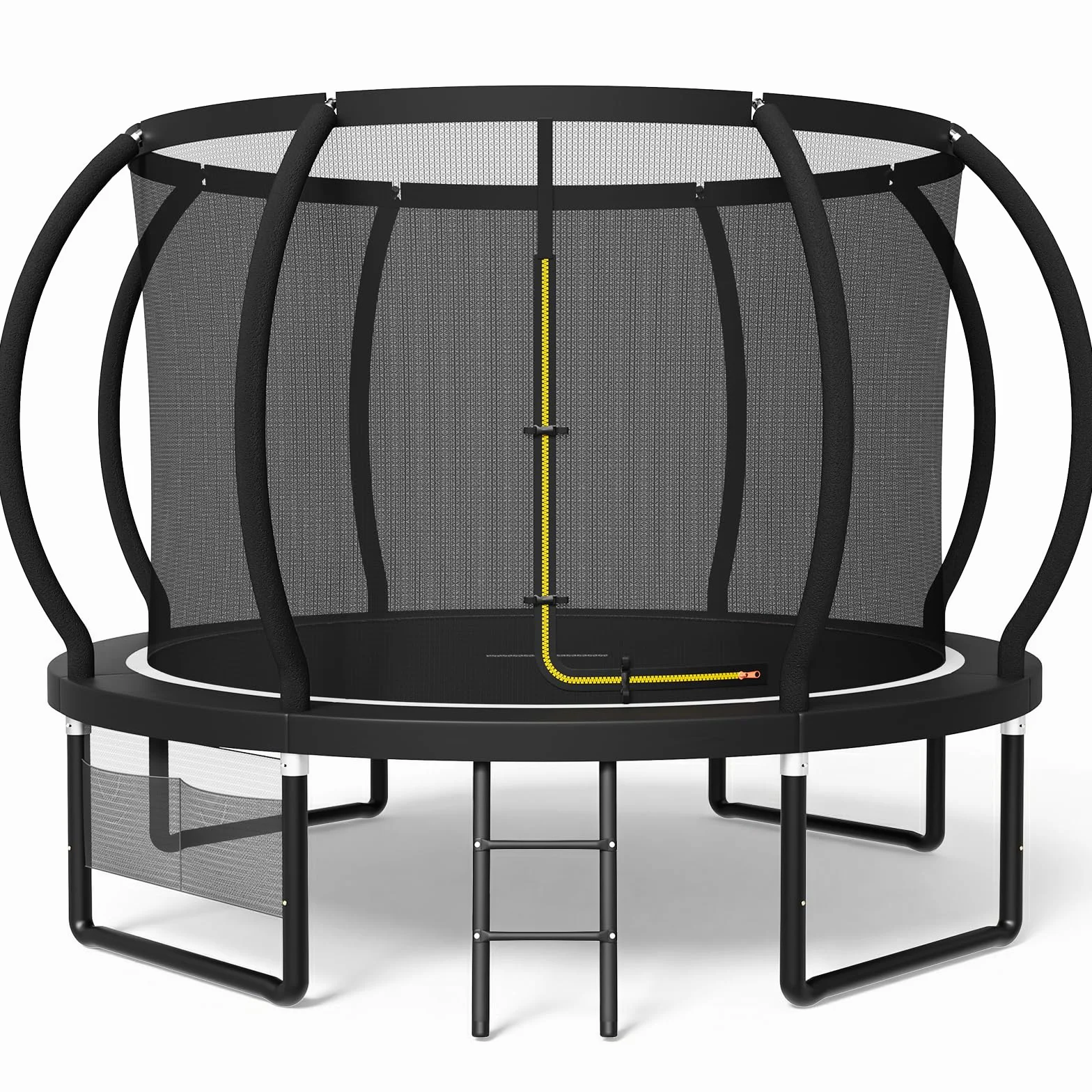 Devoko Trampoline Extérieur Ø 228/305/366/427 cm, pour Enfants, avec Filet de Sécurité, GS Certification, Couverture de Protection, Design Citrouille, Capacité de Charge 150 kg