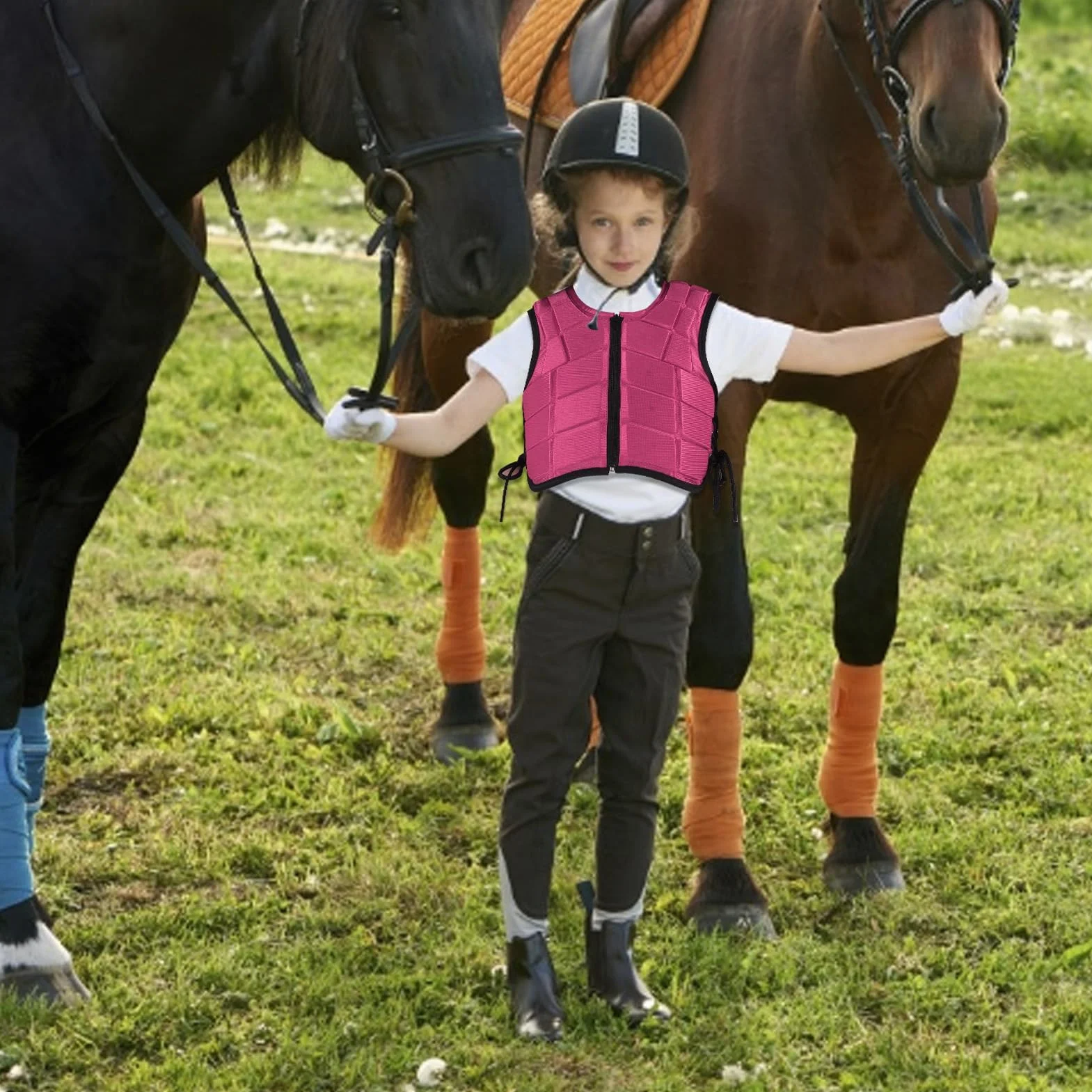 Gilet D'équitation pour Enfants, Gilet D'équitation Professionnel Unisexe rembourré en EVA, équipement de Protection pour L'équitation, Protection du Corps pour Filles et Garçons