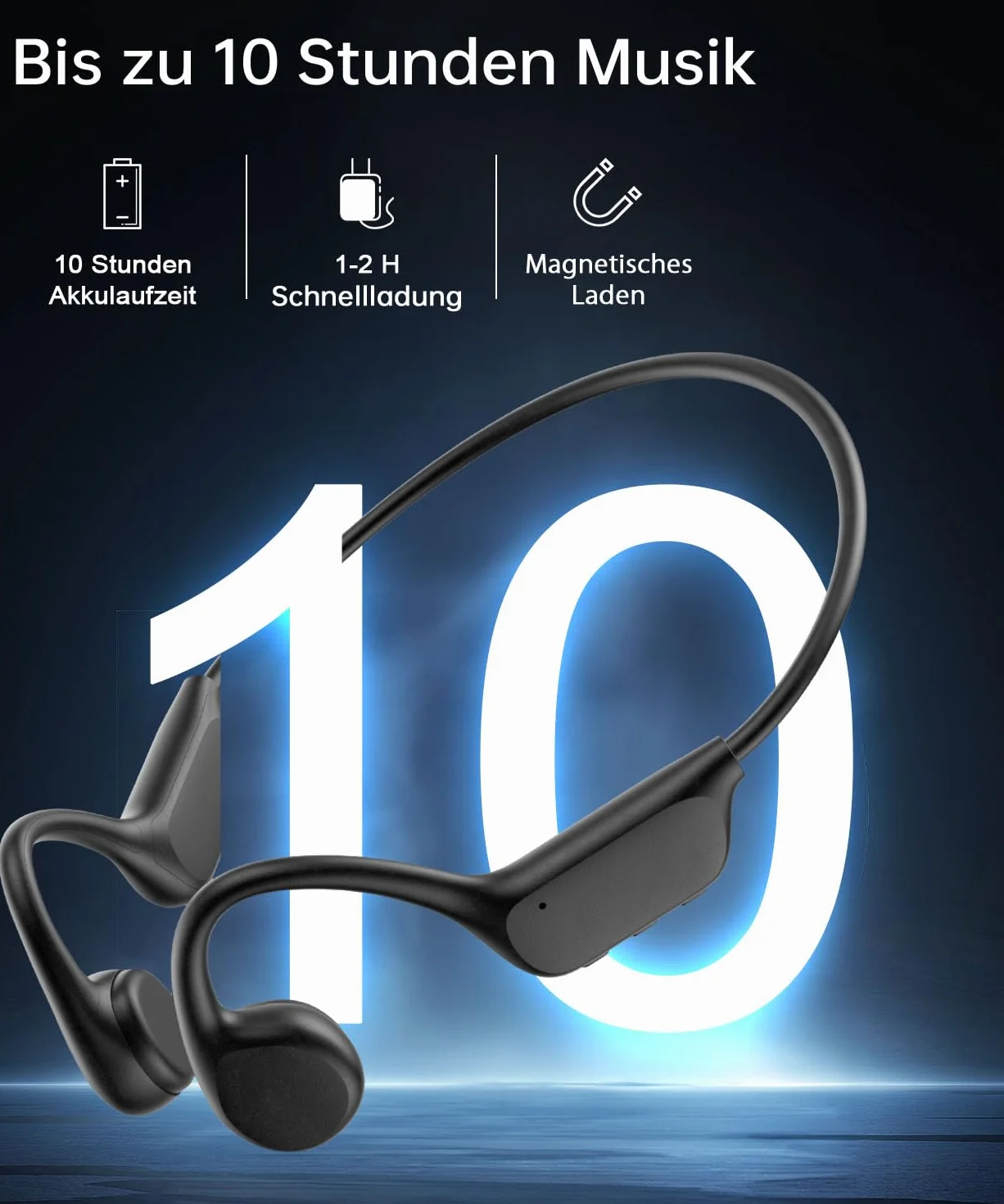Casque de natation Bluetooth étanche IPX8 32 Go lecteur MP3 10h autonomie noir