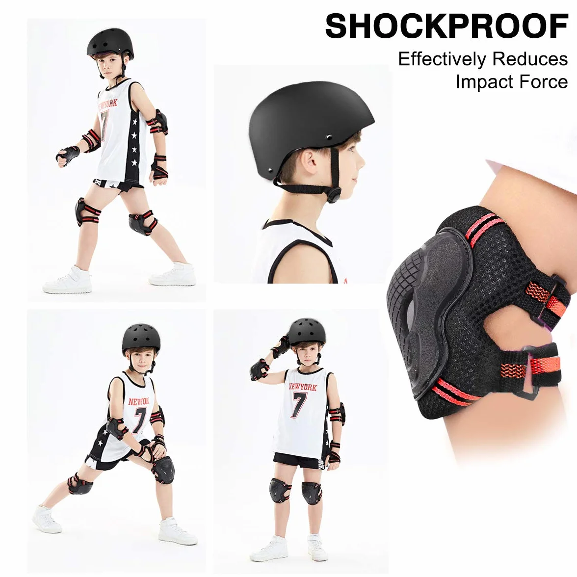 SelfLove Casque de vélo Ensemble de protection sportif pour scooter BMX cyclisme patinage (Medium)