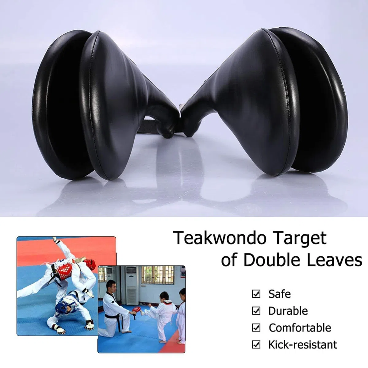 Taekwondo Kick Pad, Lot De 2 Pagaies D'entraînement De Karaté Kicking Target Pads Frappe Durables Noir Double Strike Pads Doubles Kicking Pads Cible Bi Lobée Arquée Pour Entraînement De Boxe Karaté