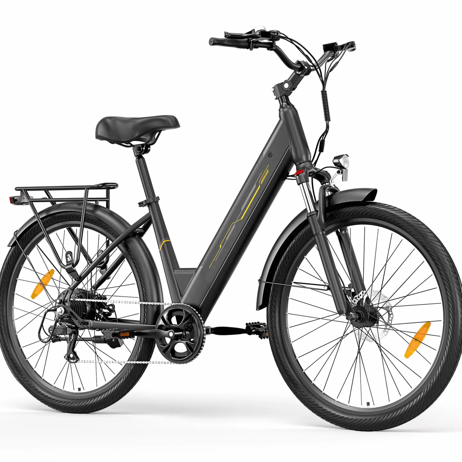 Vélo Électrique 27,5", Moteur 250W, Batterie 36 V 15,6 Ah Amovible, Autonomie Jusqu’à 100 km, 7 Vitesses, Écran LCD, Assistance 25 km/h, Charge Max 120 kg, Modèle Mixte E-Bike