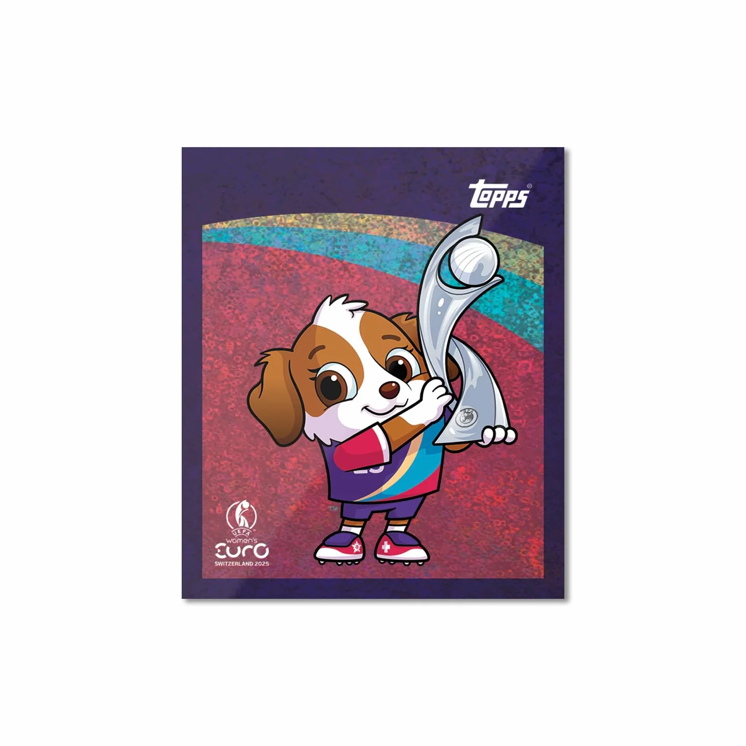 Topps Official Women's Euros 2025 Collection d'autocollants Boîte complète 50 paquets d'autocollants pour femme par boîte (300 autocollants).
