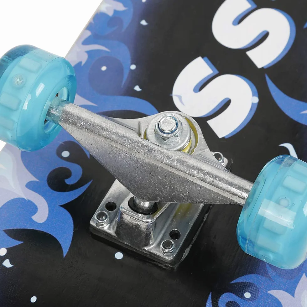 Skateboard Complet Double Kick Maple Deck Concave Cruiser pour Enfants Adolescents Adultes Débutants avec Outil en T
