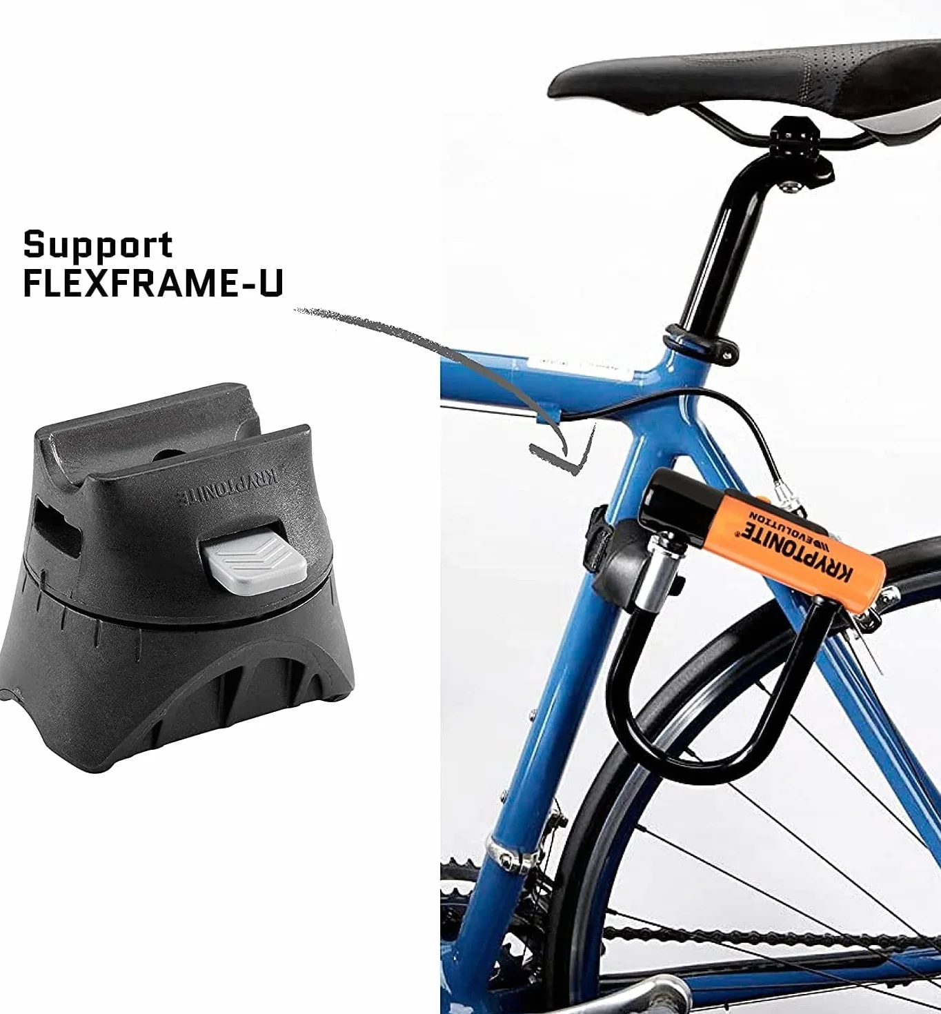 Kryptonite Antivol en U Evolution Mini-7 W/Flex | Antivol Vélo avec Câble Flexible à Double Boucle | Cadenas pour Vélos | Niveau de Sécurité 7/10 | Niveau de Protection Élevé | Dimensions 8,3x15,3 cm