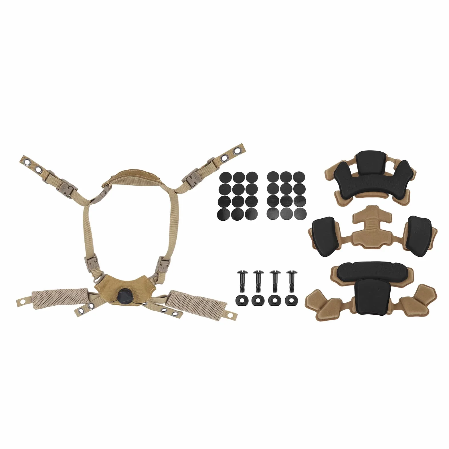 Système de Suspension à Cadran pour Casque Tactique Mentonnière pour ACH, pour Mich, pour Team Wendy, pour FMA, avec Coussinets Souples et Confortables Vis de Fixation Accessoire