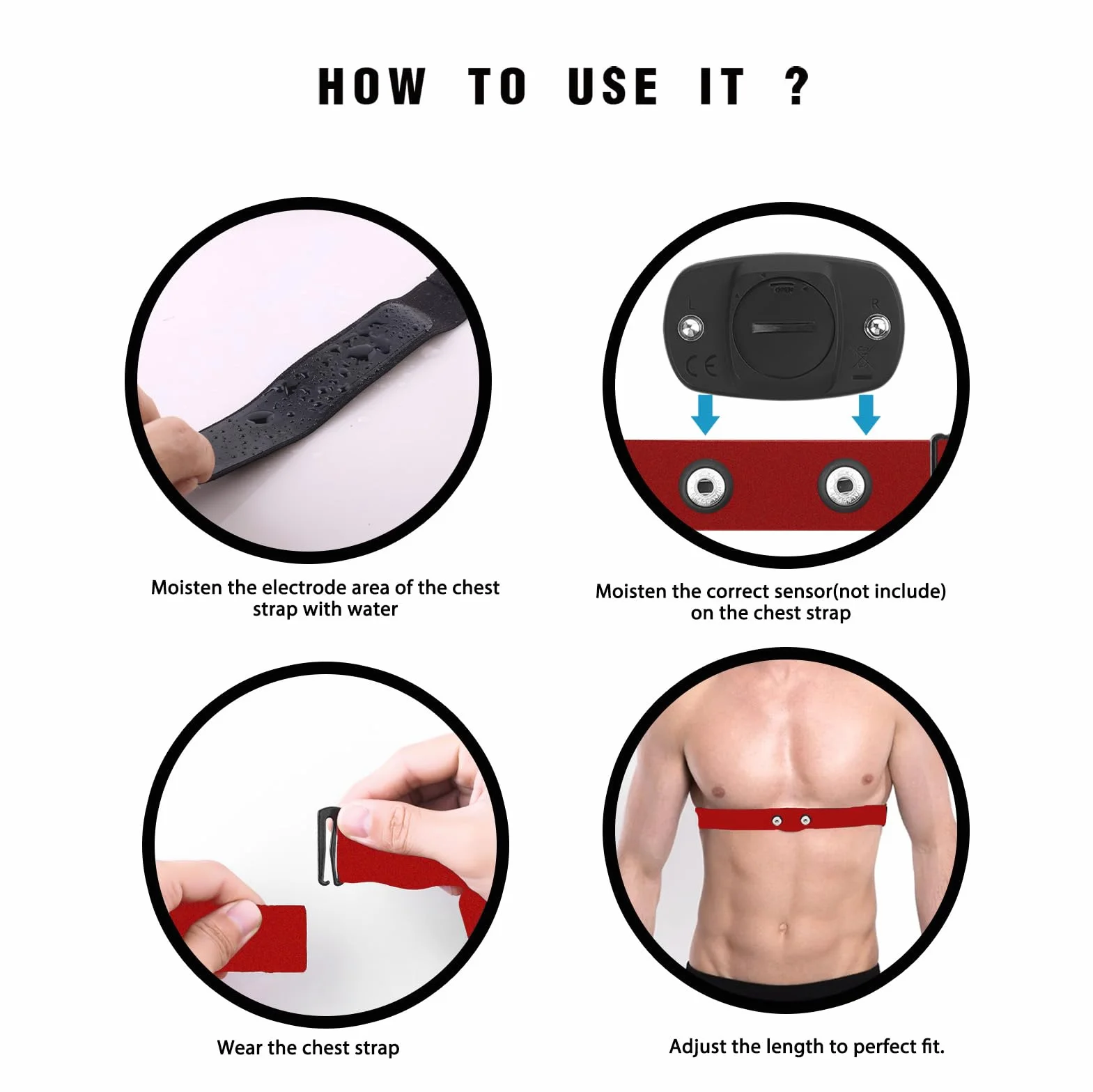 Bracelet de rechange pour moniteur de fréquence cardiaque Polar H10 Polar H9 Polar H7, réglable HRM doux compatible avec capteur de fréquence cardiaque Polar