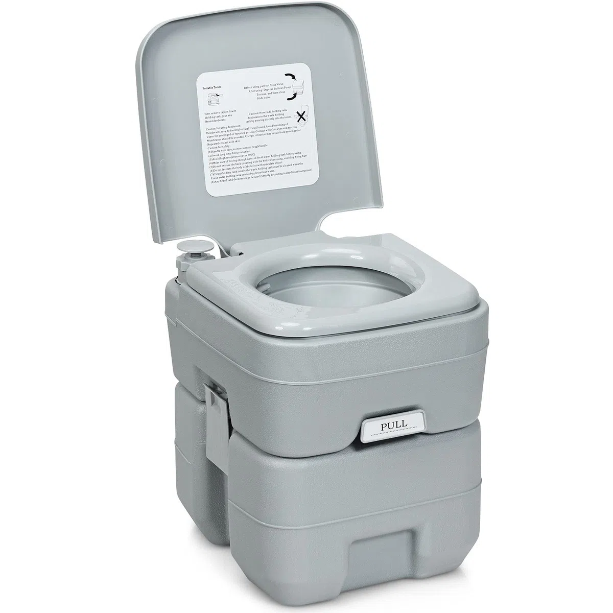 COSTWAY Toilette Portable WC Chimique Portable pour Camping Caravanes Hôpital, Toilette Chimique 20L HDPE