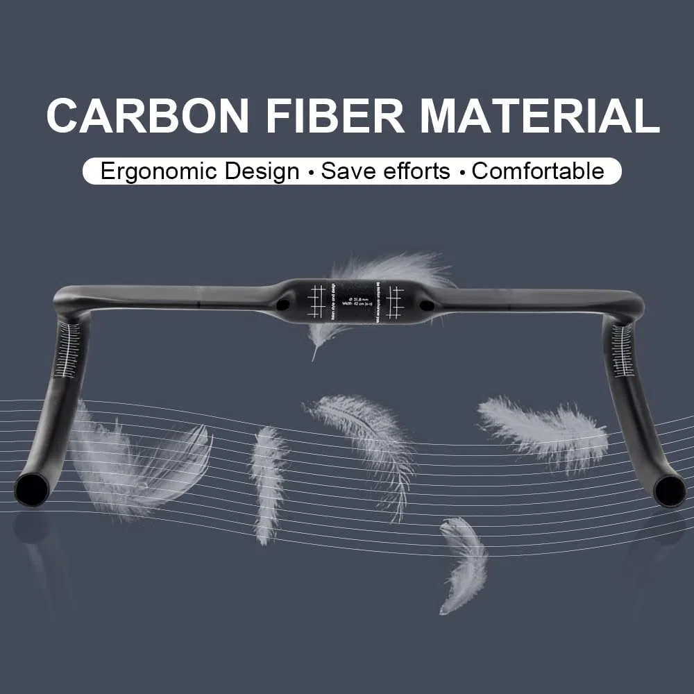 RXL SL Cintre Vélo Route Carbone Guidon Vélo de Course Carbone 31.8 Routage Interne Guidon Vélo de Route 440mm