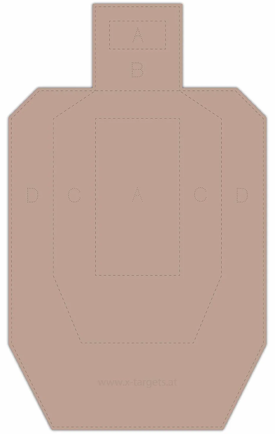 X-Targets USPSA/IPSC Metric Disque de compétition/carton ondulé Marron/Blanc Format 46 x 76 cm