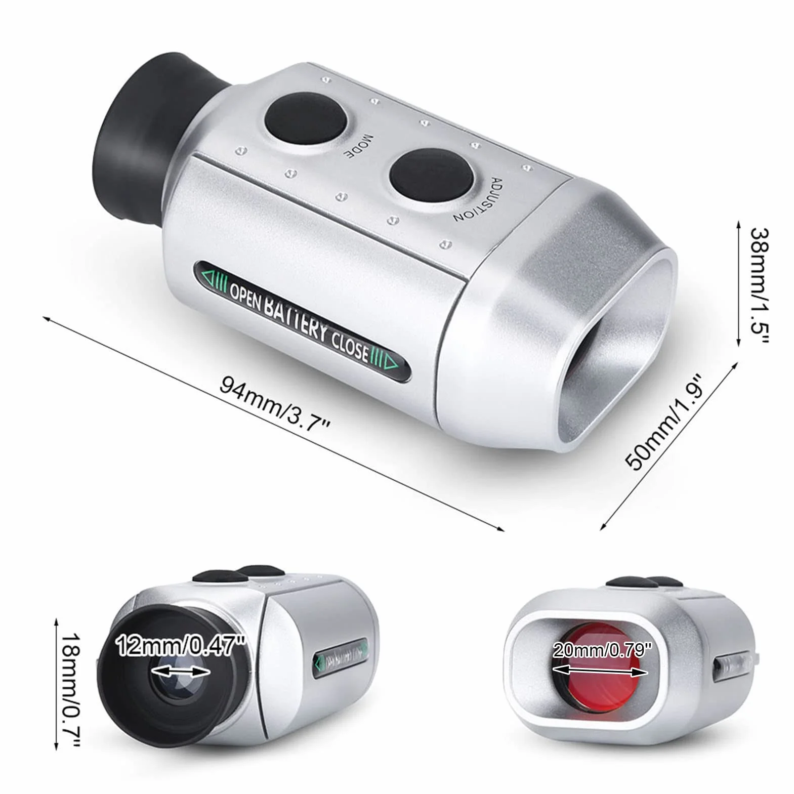 Télémètre pour télémètre de golf et de chasse,testeur de distance de golf portable de haute précision, testeur de distance de télescope, balayage continu en mode pente, télémètre de golf testeur