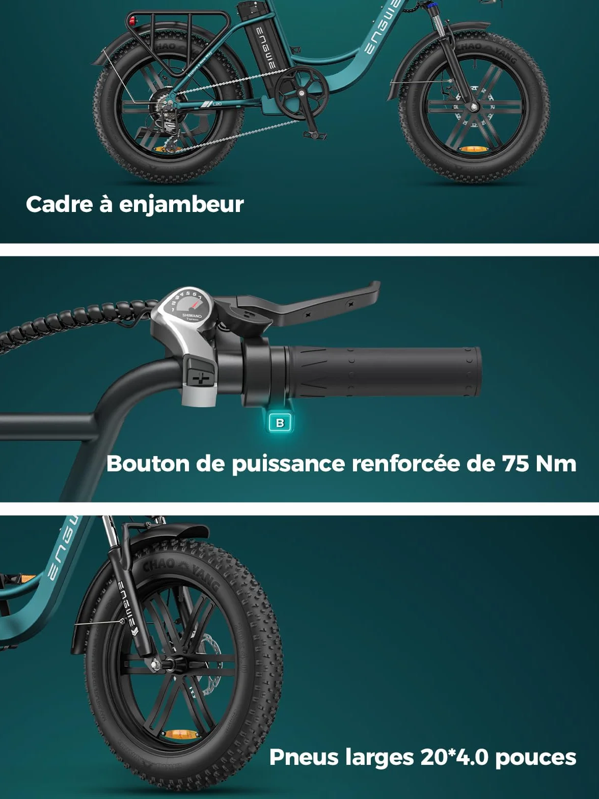 ENGWE Velo Electrique Homme 20 Pouces-vélo électrique 48V 13Ah Batterie, VTT Electrique Adulte Homme 7 Vitesses avec écran LCD, 25km/h avec Moteur 250w, autonomie jusqu'à 120km L20/L20 Boost