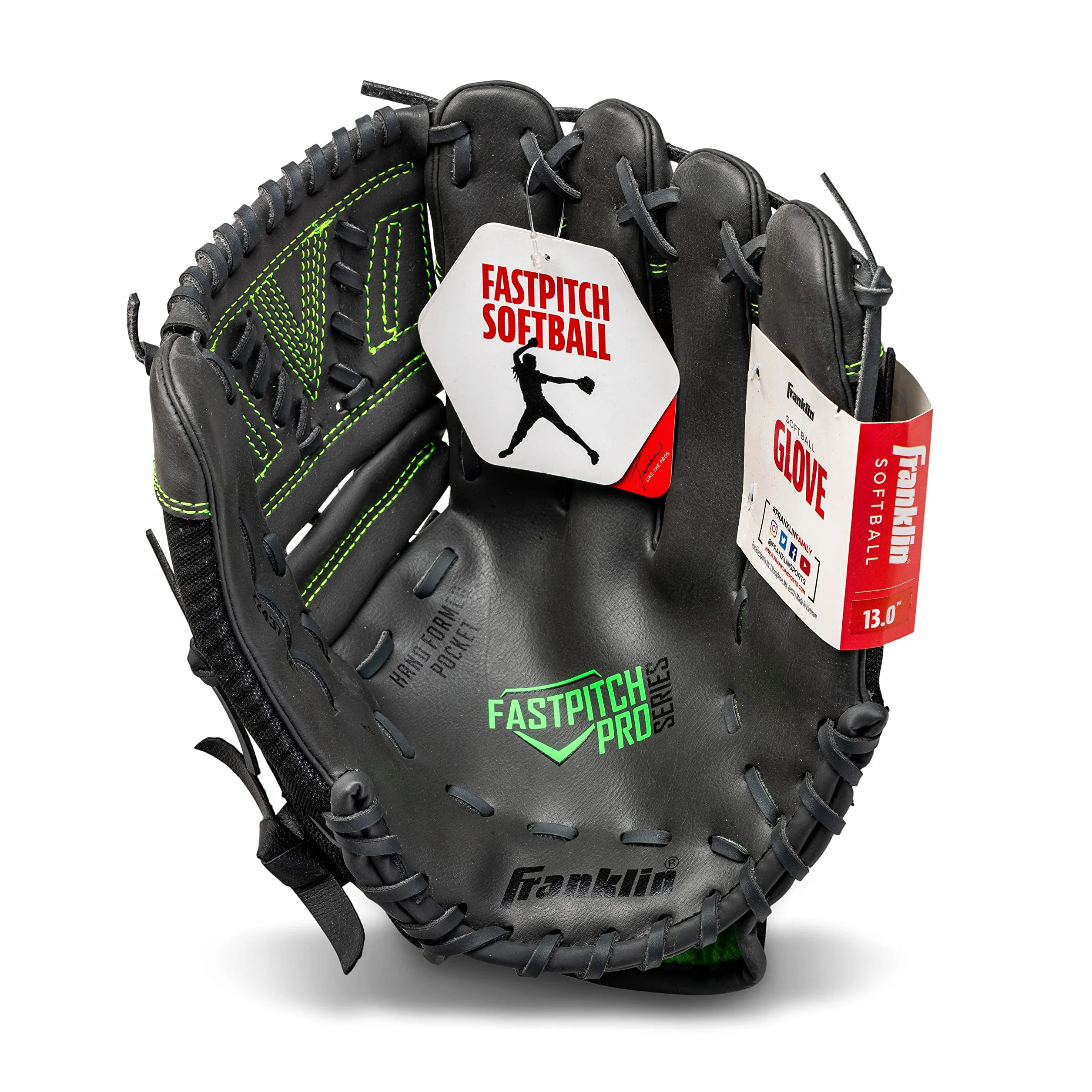Franklin Sports Gants de Softball Fastpitch Pro Series, pour Main Droite ou Gauche, Tailles Adultes et Jeunes, 27,9 cm, 29,2 cm, 30,5 cm, 31,8 cm et 33 cm