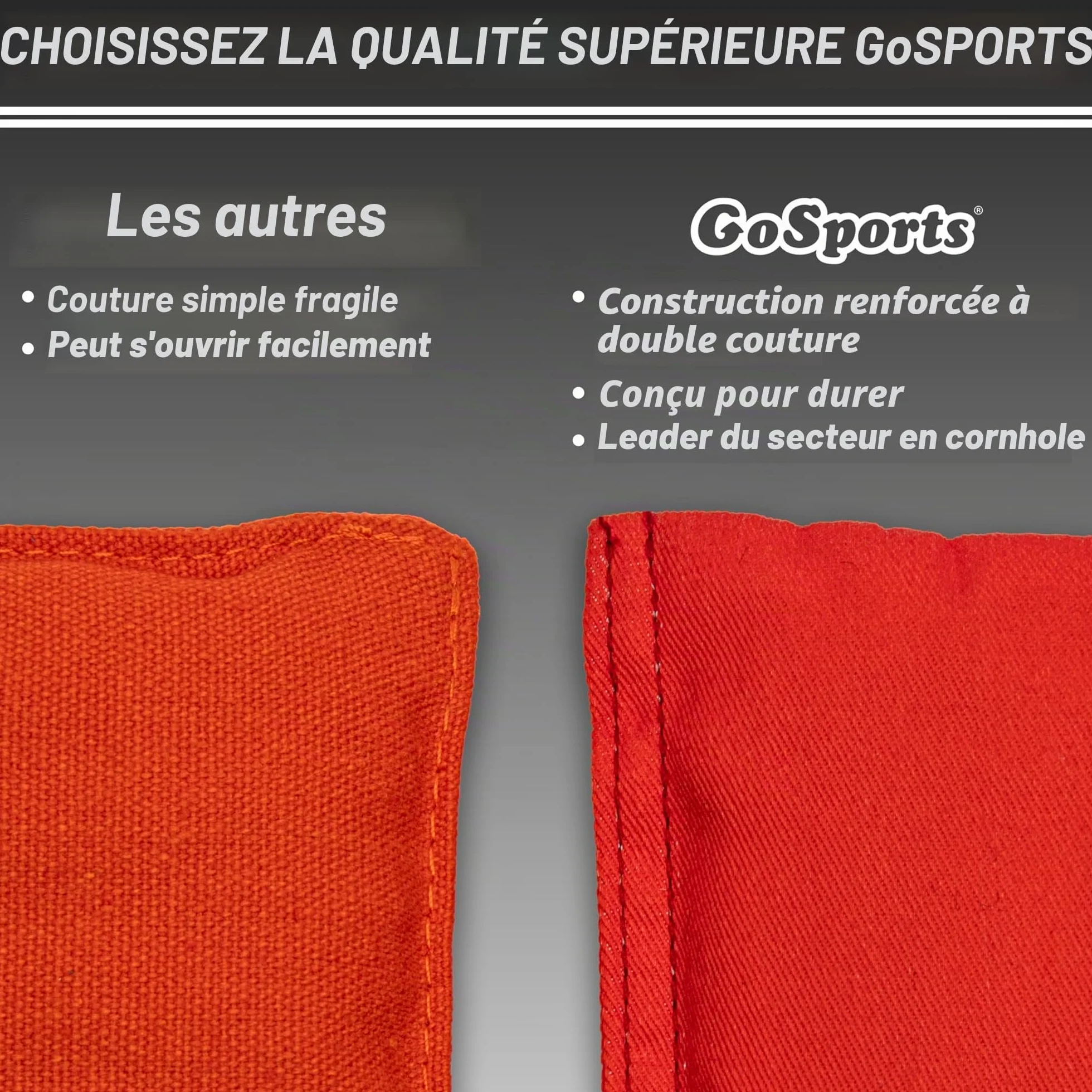 GoSports Lot de 4 Sacs de Cornhole Toutes Saisons 16 Couleurs