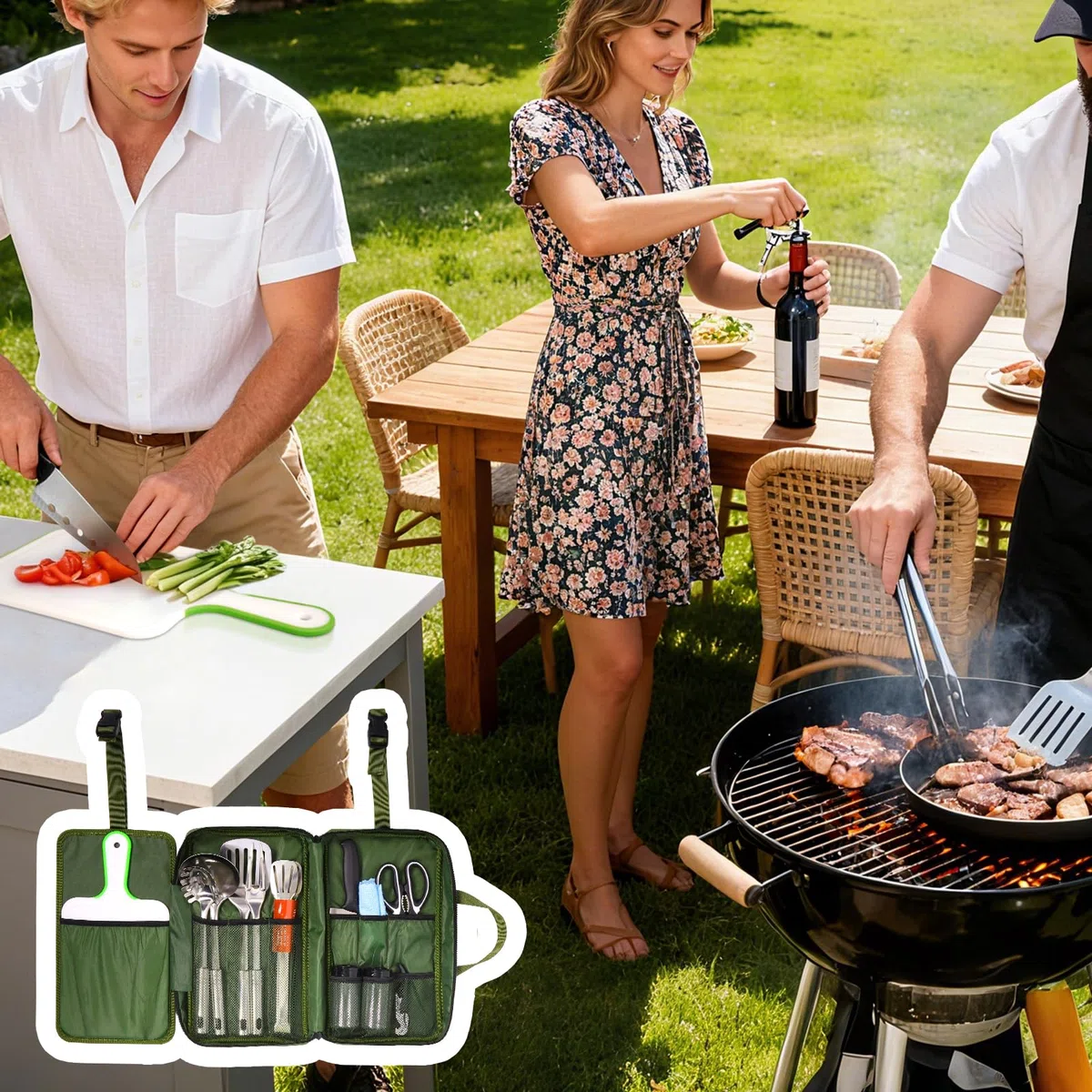 E EASTSTORM Set de Cuisine Camping, Ustensiles de Cuisine de Camping-Car Accessoires de Camping, Kit Camping pour la Randonnée, l'escalade, Le Plein Air, La Survie dans l'arrière-Pays