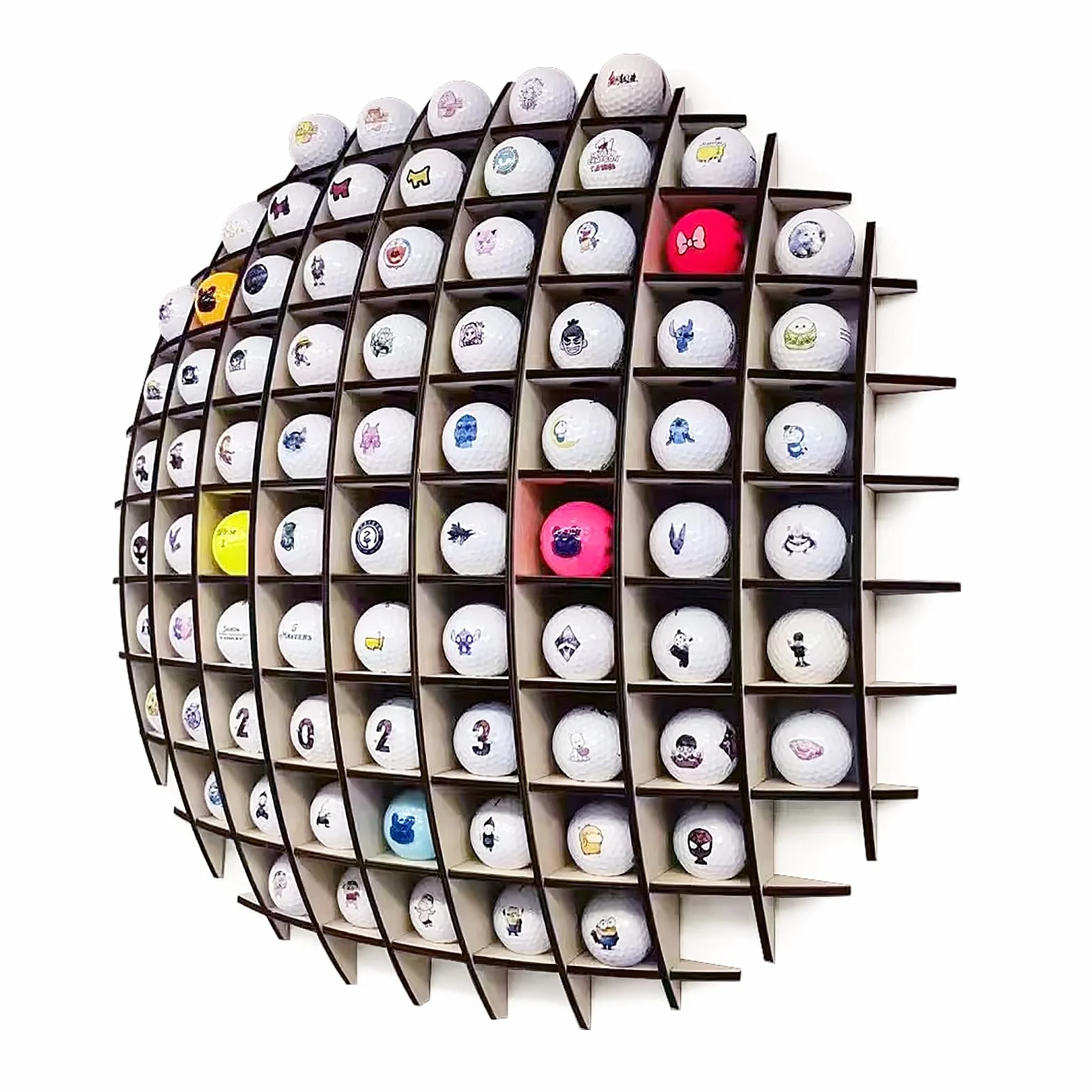 Présentoir pour balles de Golf en Forme de Balle, Peut contenir jusqu'à 78 balles de Golf, idéal pour Les collectionneurs