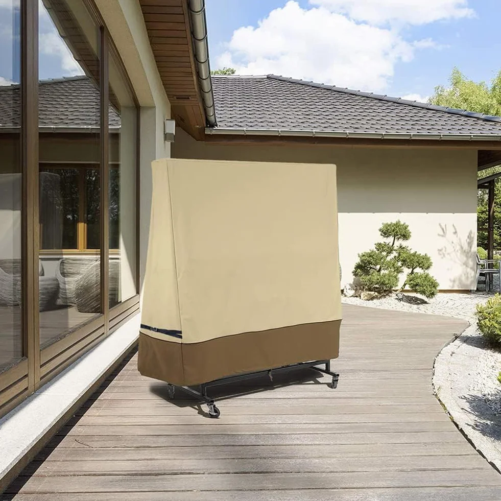 Housse Tennis Table Cover 420D Oxford Bâche Ping Pong Étanche Anti-UV Protection Standard Pliante