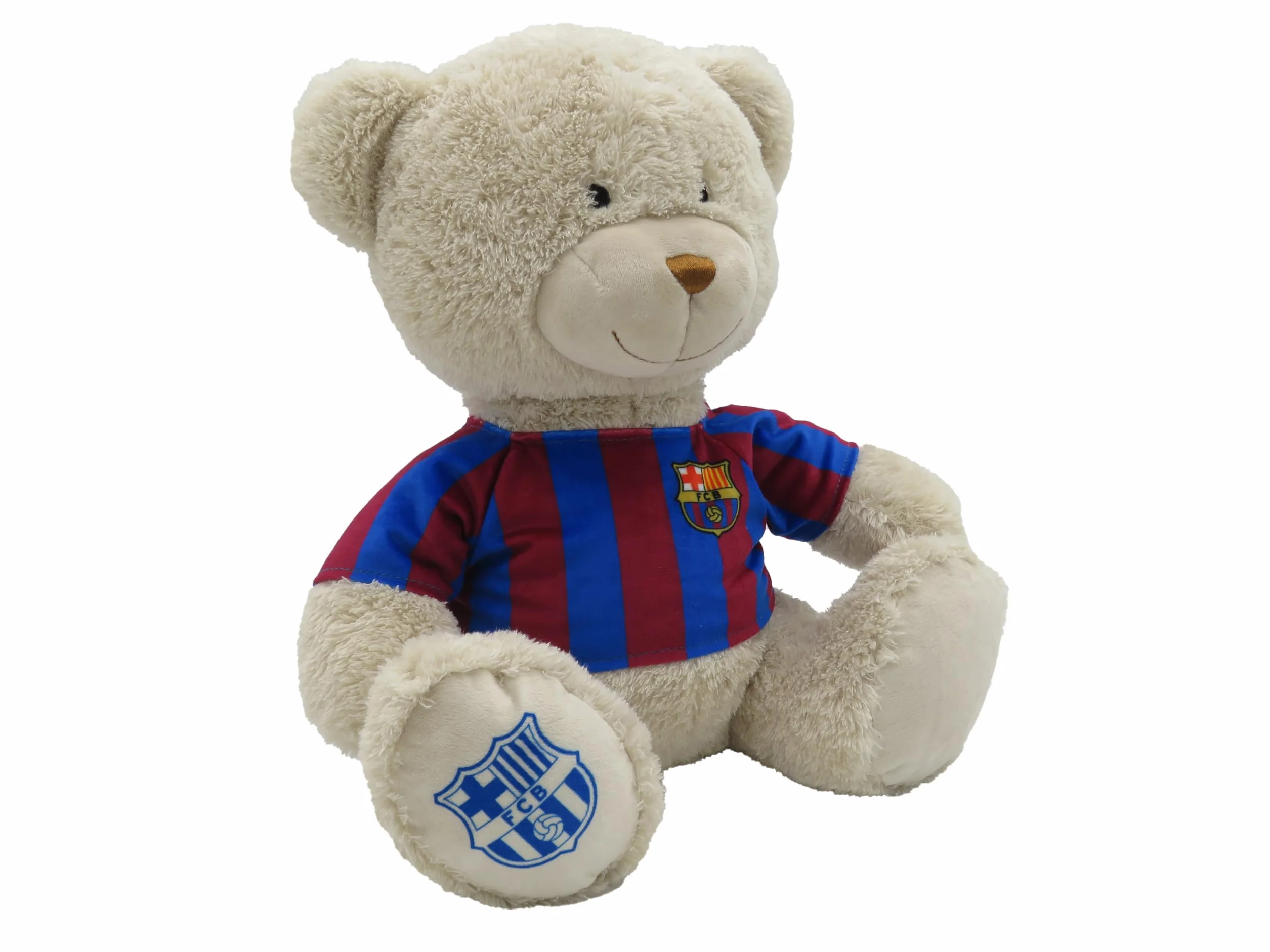 FC Barcelone Ours en Peluche 35 cm T-Shirt Barça Beige Officiel