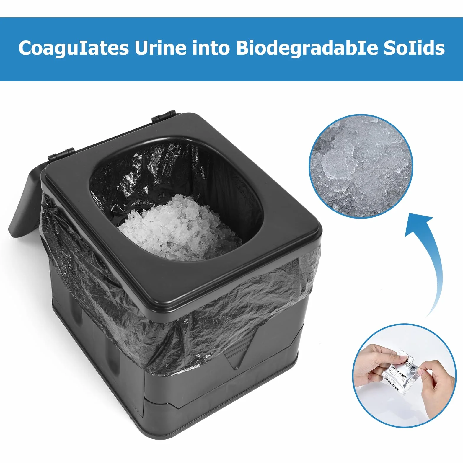 OTraki Toilette de Camping Portable Adulte Toilette Pliable avec Couvercle et 12 Sacs Poubelles Urinoir Unisexe Voiture WC Portable Pliante Seau Hygiénique pour Homme Femme Voyage Embouteillages