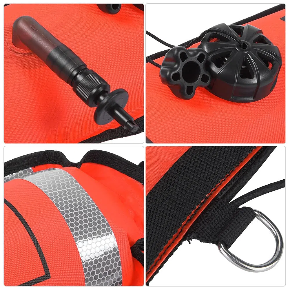 KIMISS Surfaceer Dsmb 6Ft Signal de Plongée Gonflable Haute visibilité SMB (Rouge)