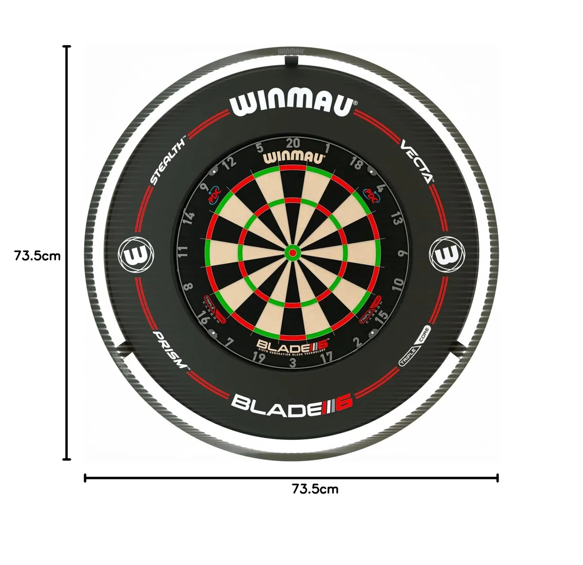 WINMAU Plasma – Éclairage LED pour Cible de Fléchettes | Lumière Dynamique sans Reflet, Compatible Toutes Cibles | Système d'Éclairage Professionnel