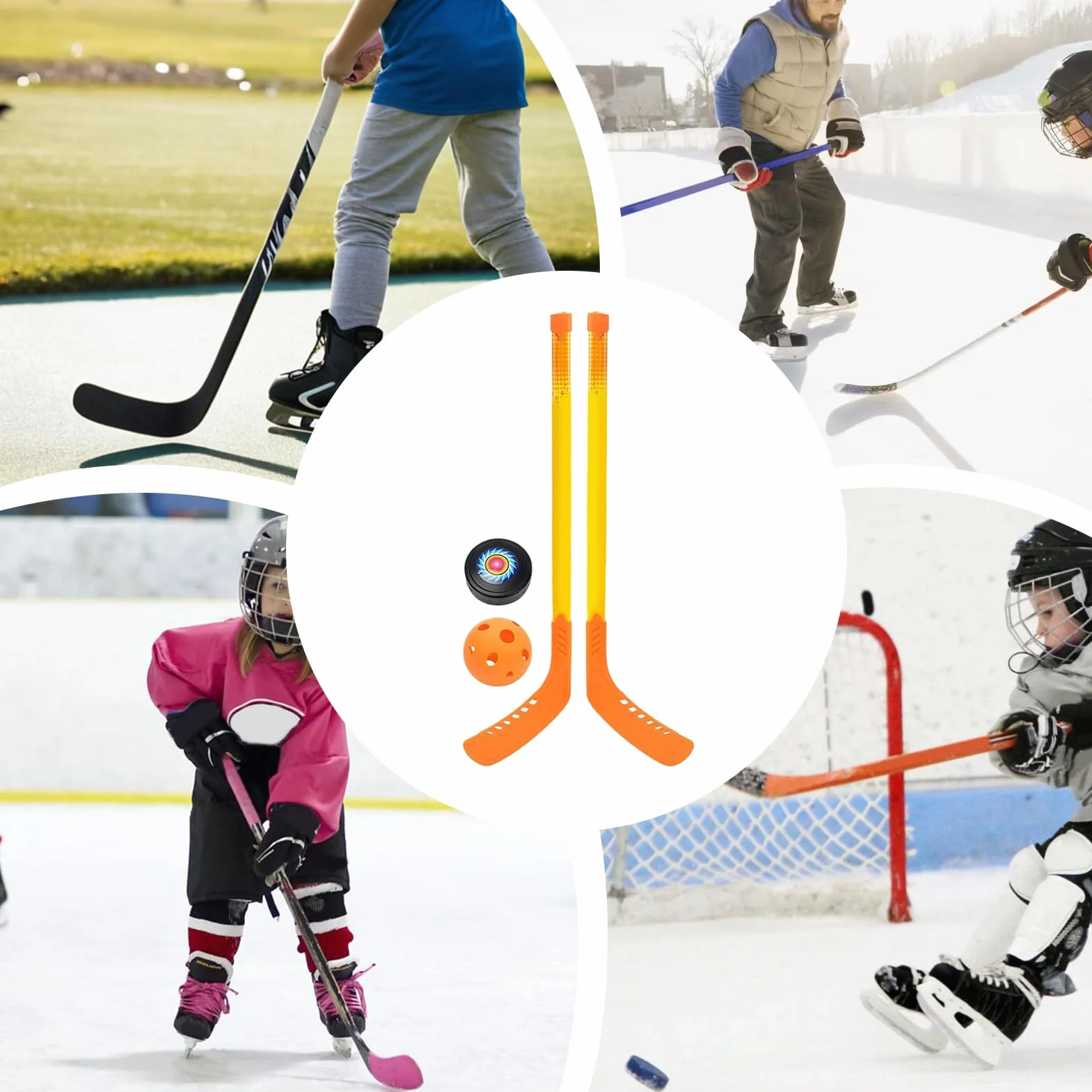 Crosse De Hockey Junior 27.76x6.69 Pouces ABS Bâton Débutant Équipement De Rue Extérieur