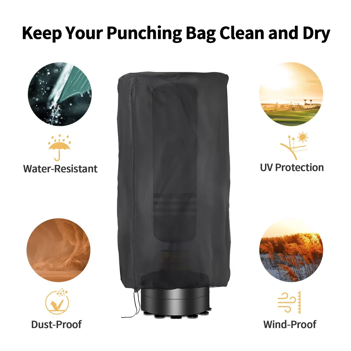 Housse de sac de boxe, housse imperméable pour sac de frappe lourd extérieur pour sacs de frappe autonomes