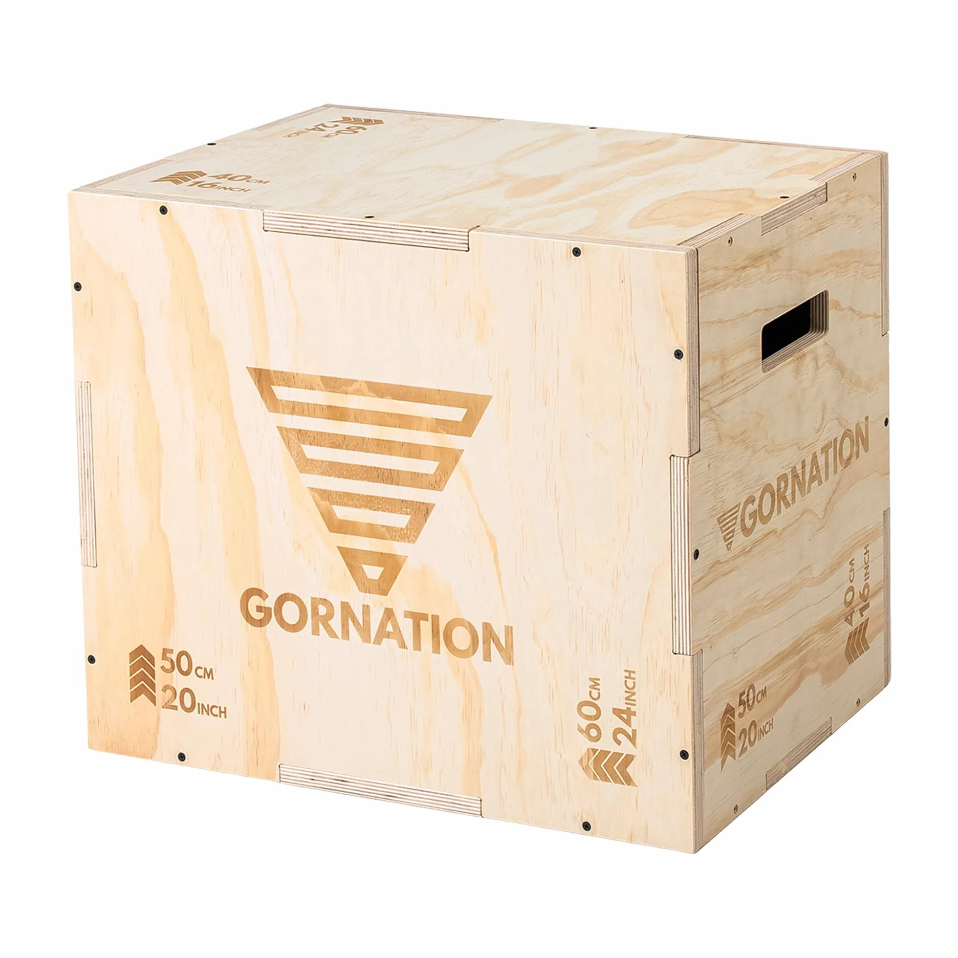 GORNATION Boxe Plyométrique en Bois 3-en-1 – Boîte de Saut Jump Box pour Crossfit, Calisthenics & Home Gym, Plateforme d’Entraînement Fonctionnel à Domicile ou Extérieur